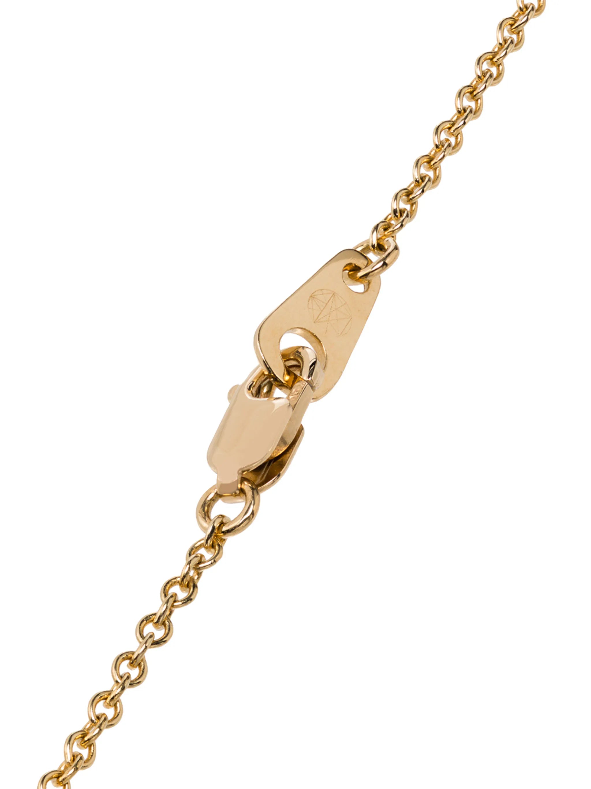 18kt gold and fossilised woolly mammoth crocodile pendant necklace