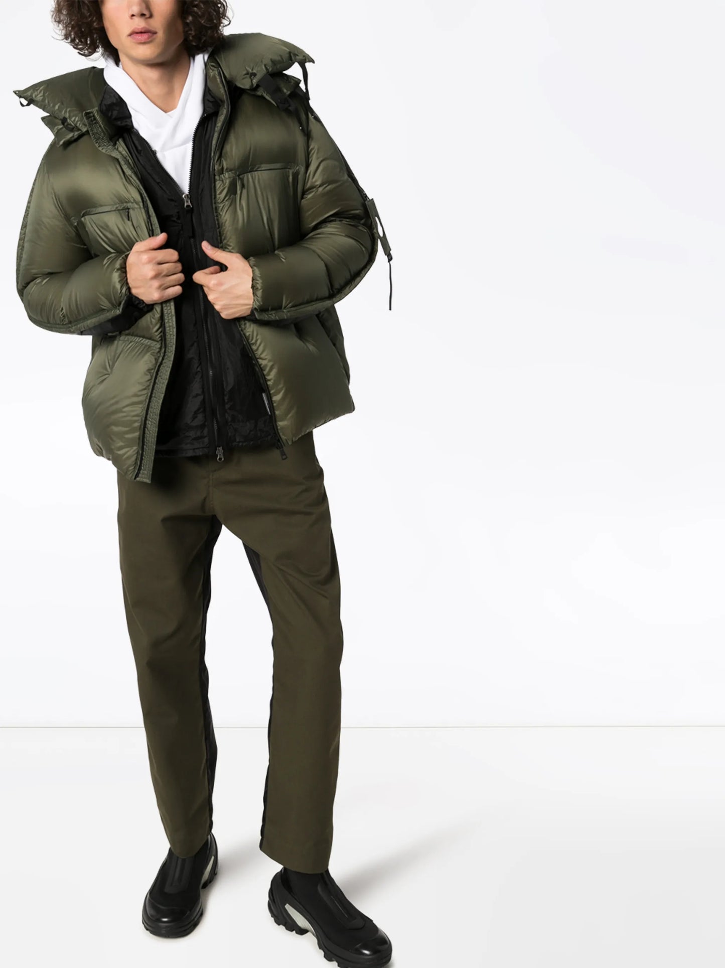 hybrid dual-texture trousers