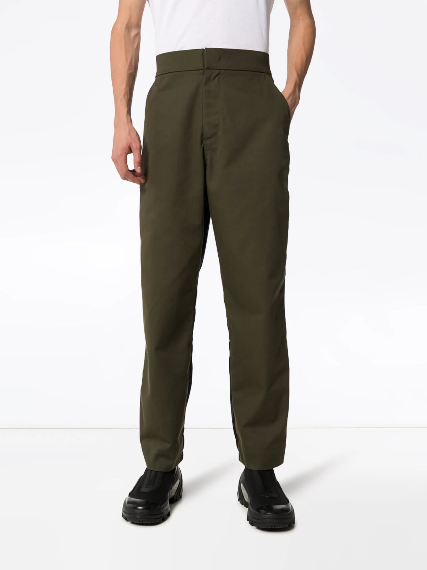hybrid dual-texture trousers