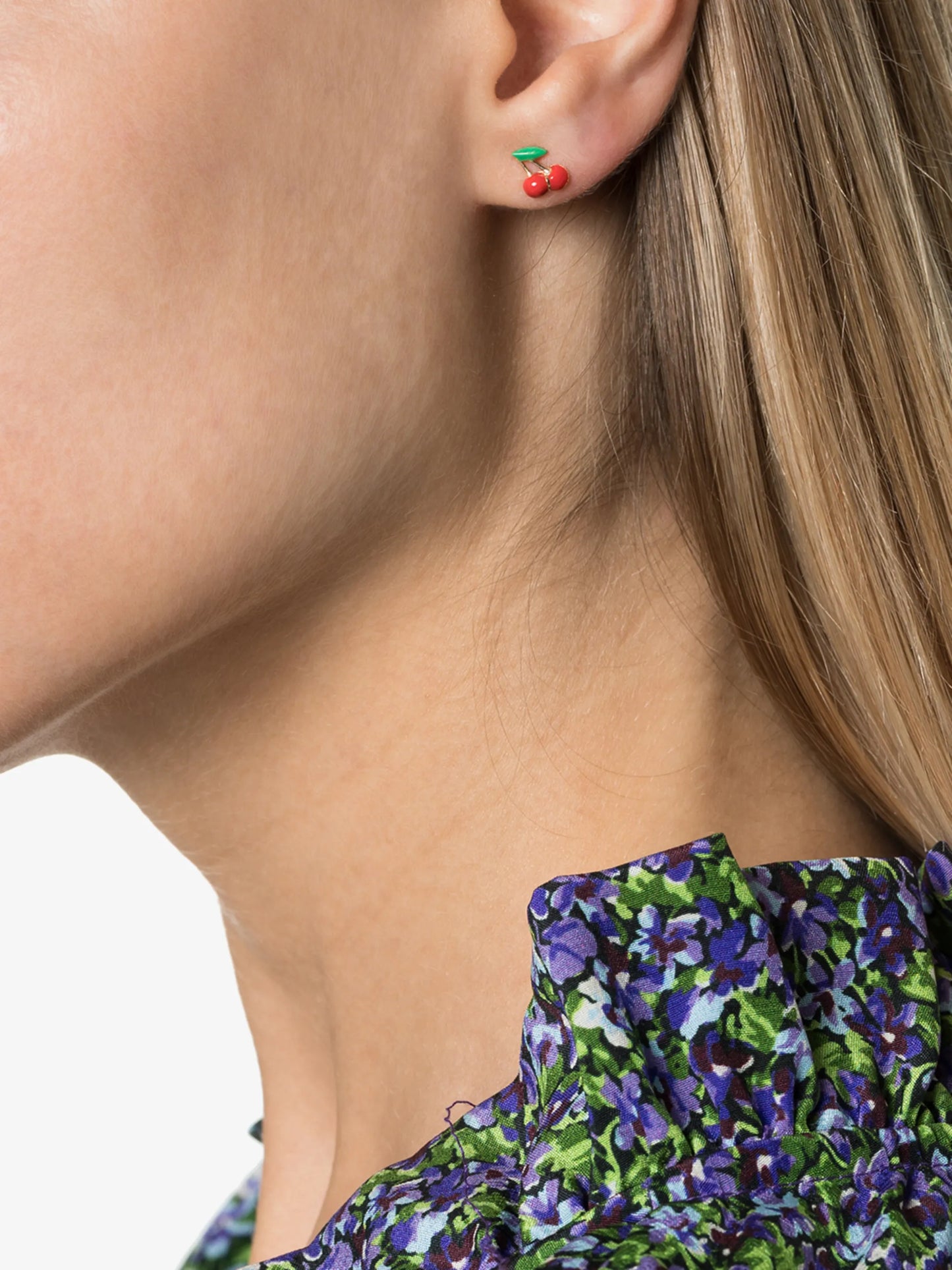 14kt yellow gold cherry earring