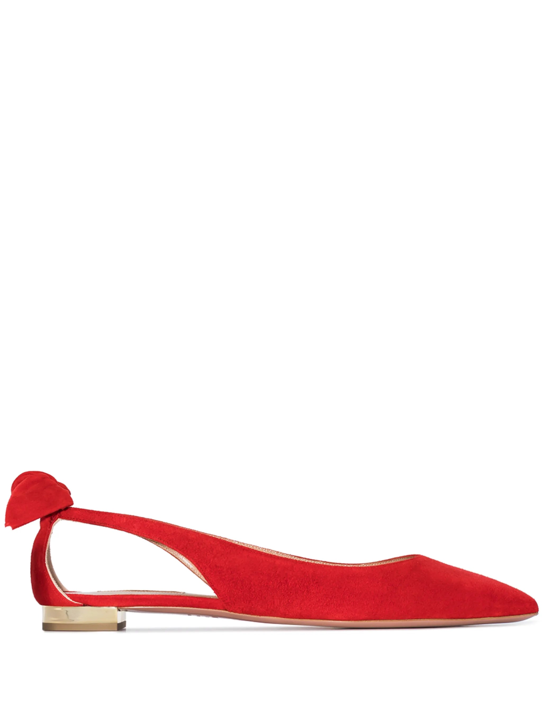 Bow Tie suede ballerinas
