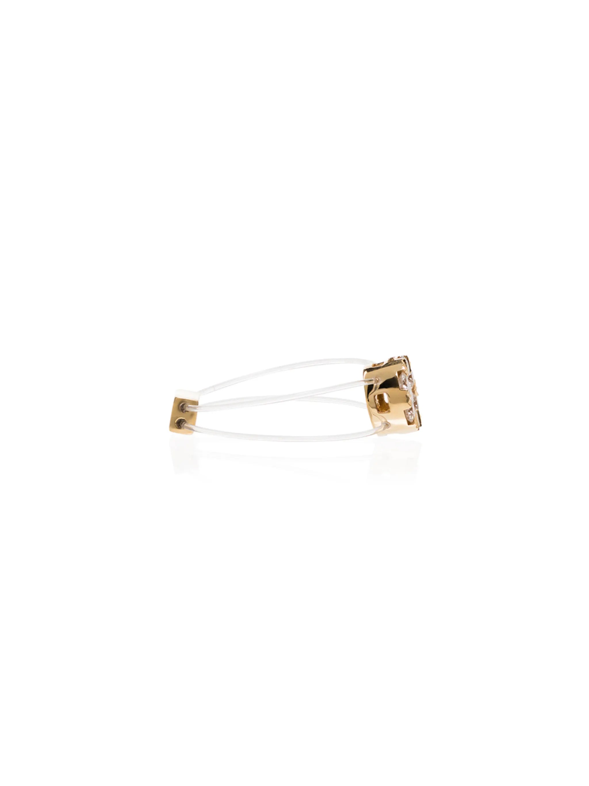 18kt yellow gold floating diamond ring