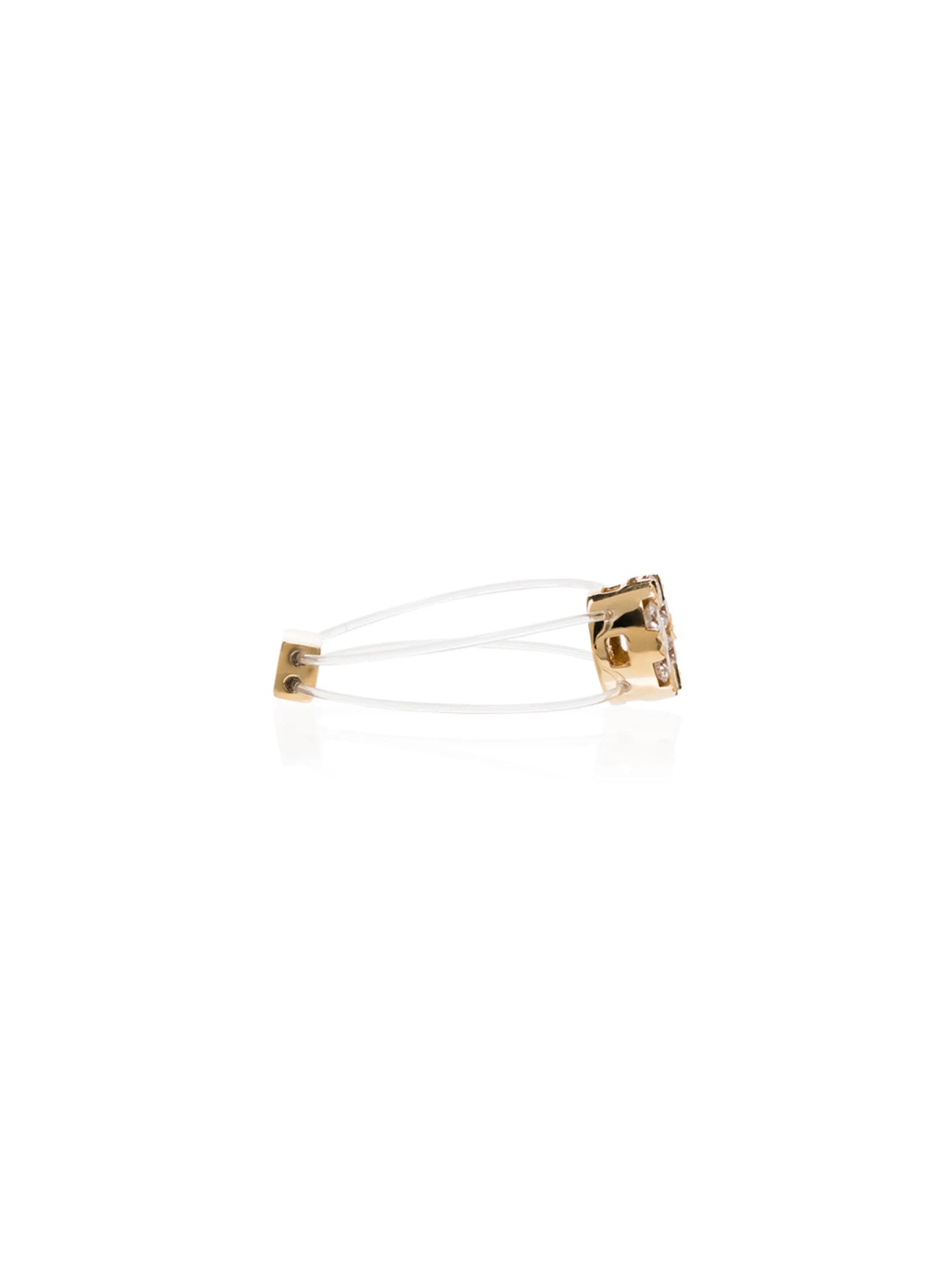 18kt yellow gold floating diamond ring