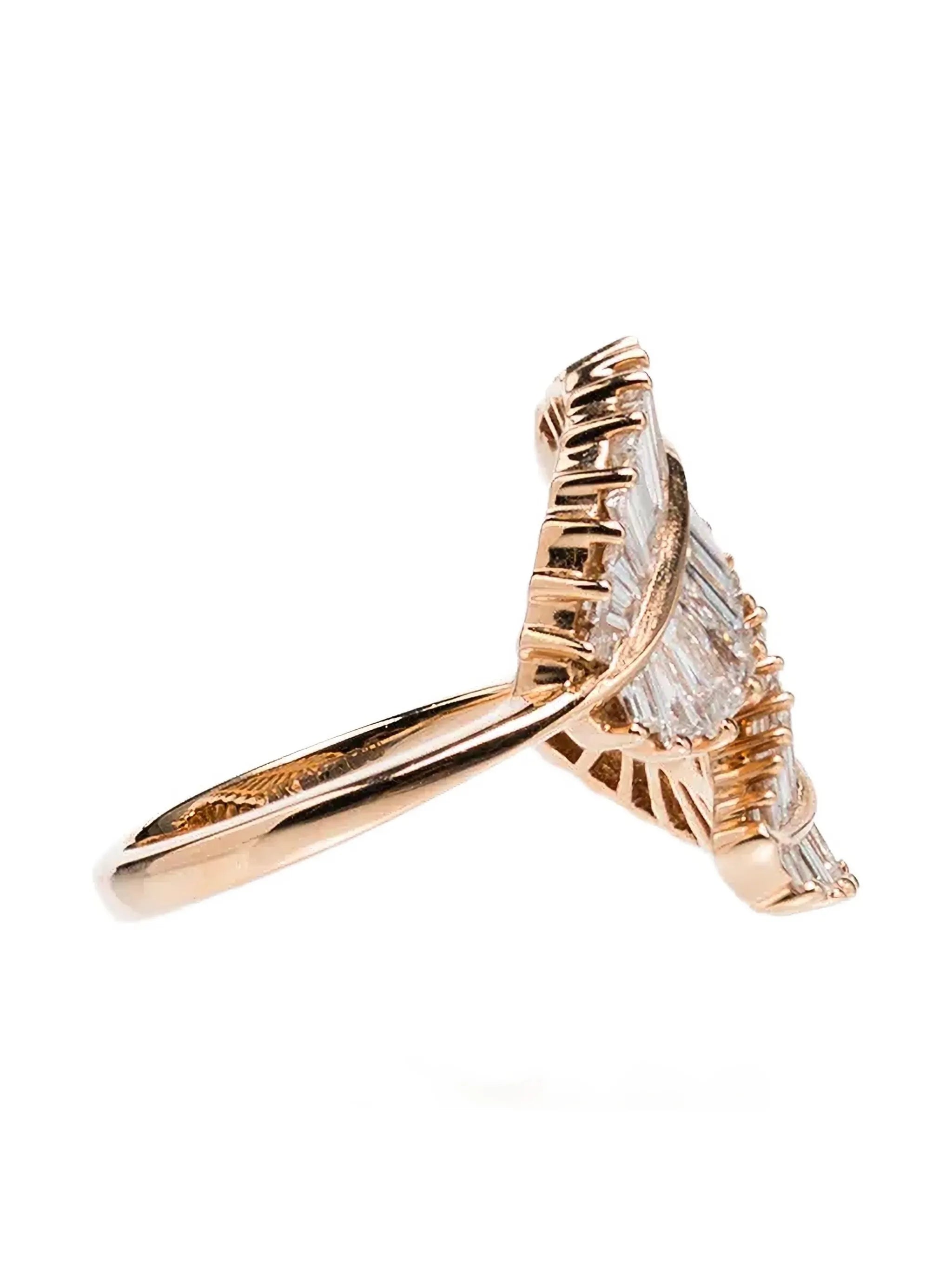 diamond palm leaf ring