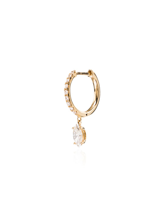 18kt yellow gold diamond hoop earring