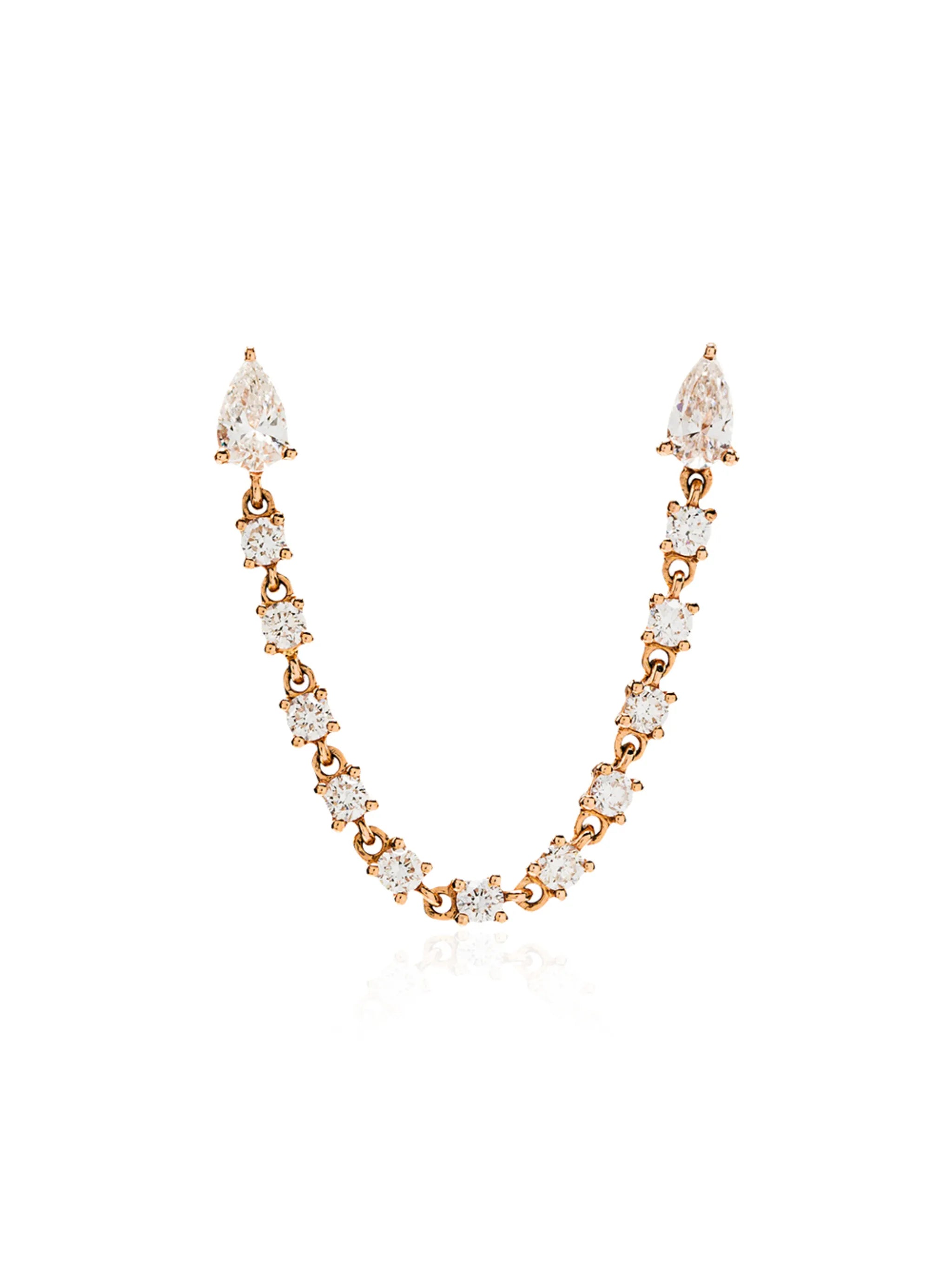 18kt gold and diamond loop earring