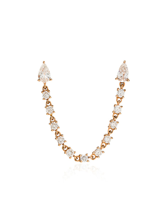 18kt gold and diamond loop earring