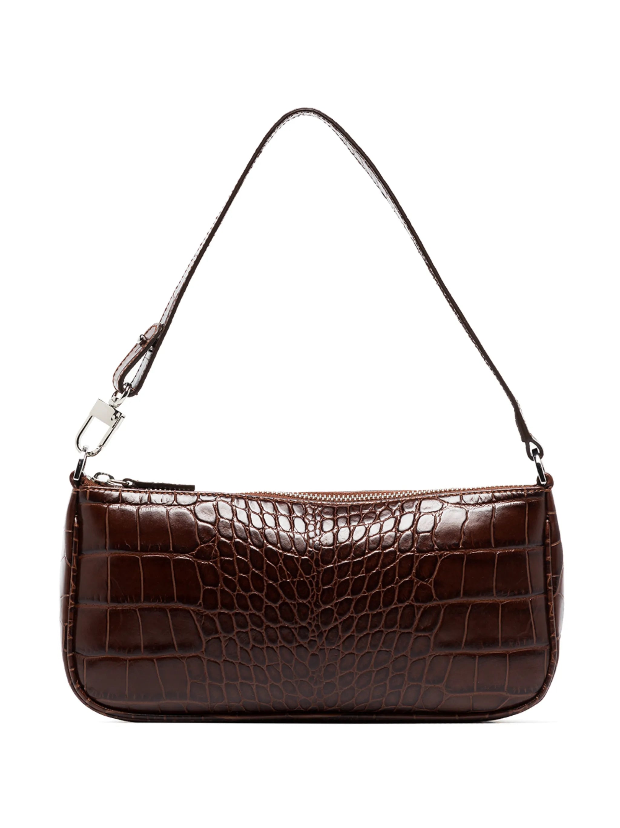crocodile-embossed shoulder bag