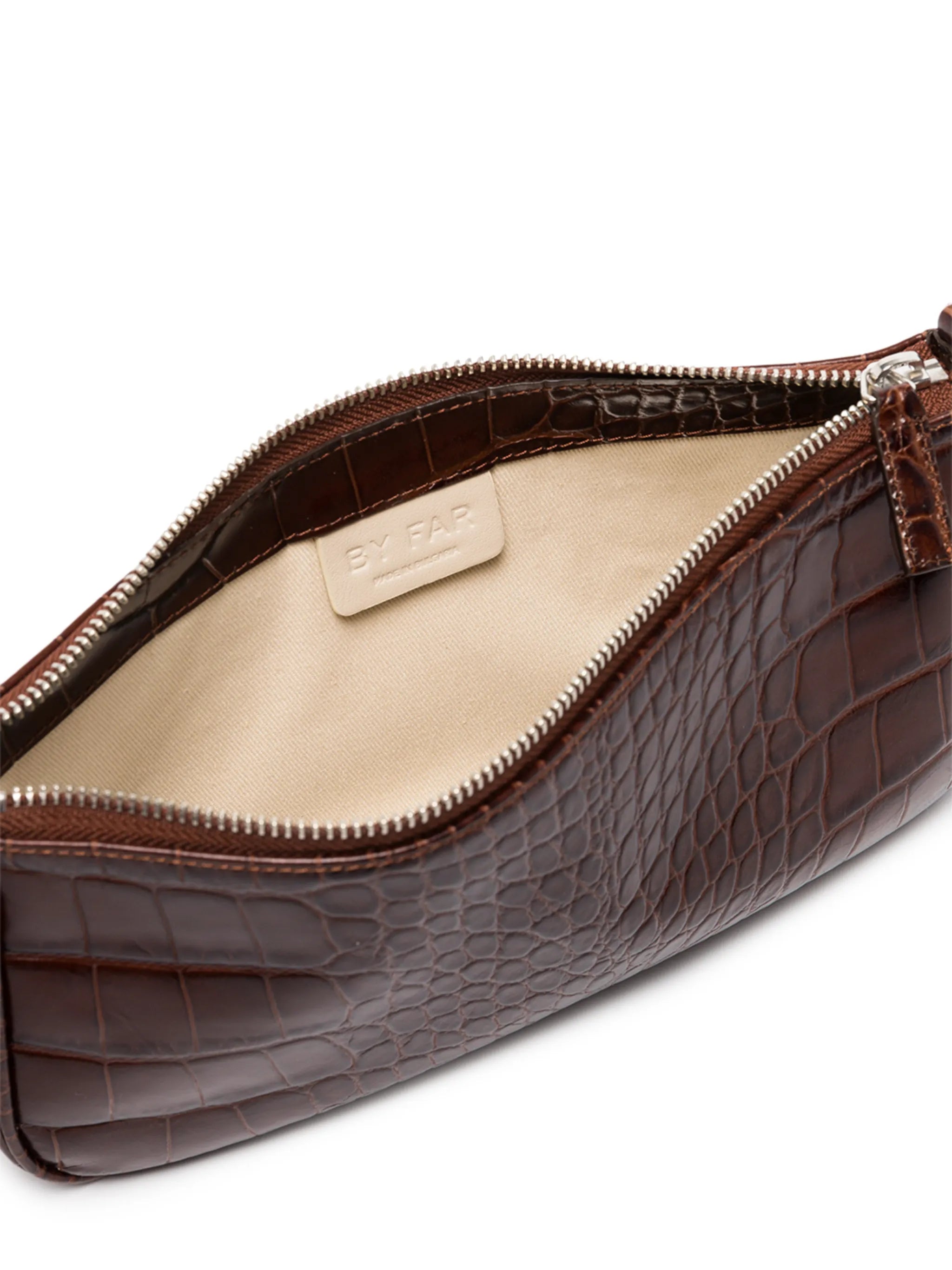 crocodile-embossed shoulder bag