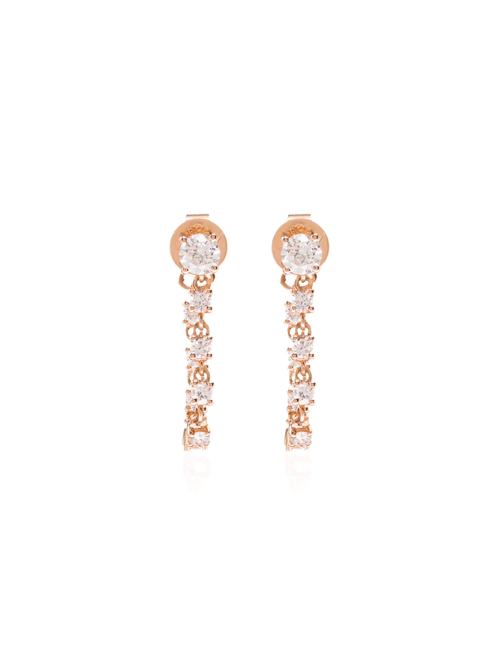 18kt gold and diamond loop earrings