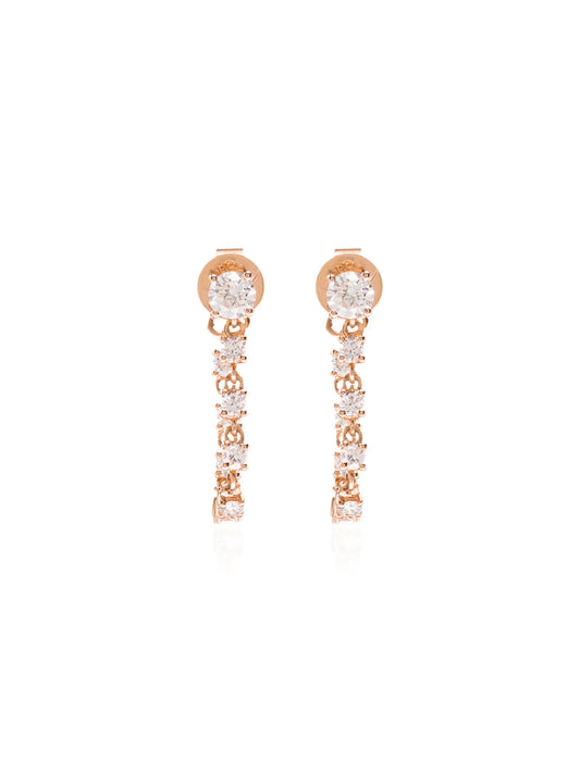 18kt gold and diamond loop earrings