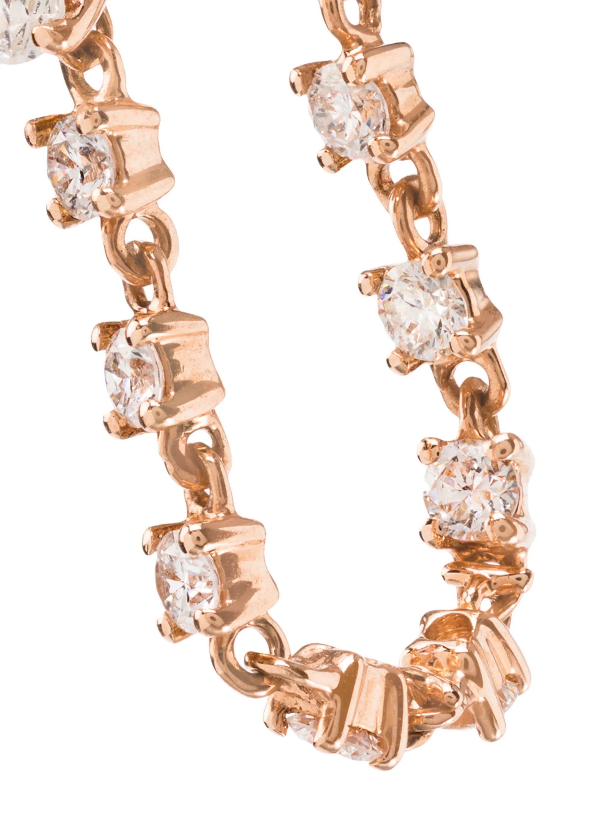 18kt gold and diamond Olivia loop earrings