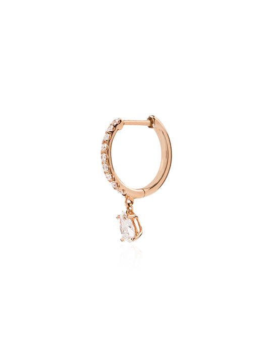 18kt rose gold diamond hoop earring