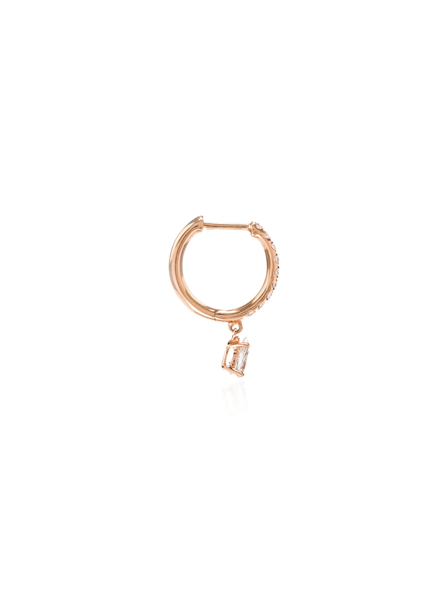 18kt rose gold diamond hoop earring