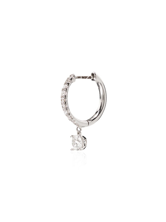 18kt white gold diamond hoop earring