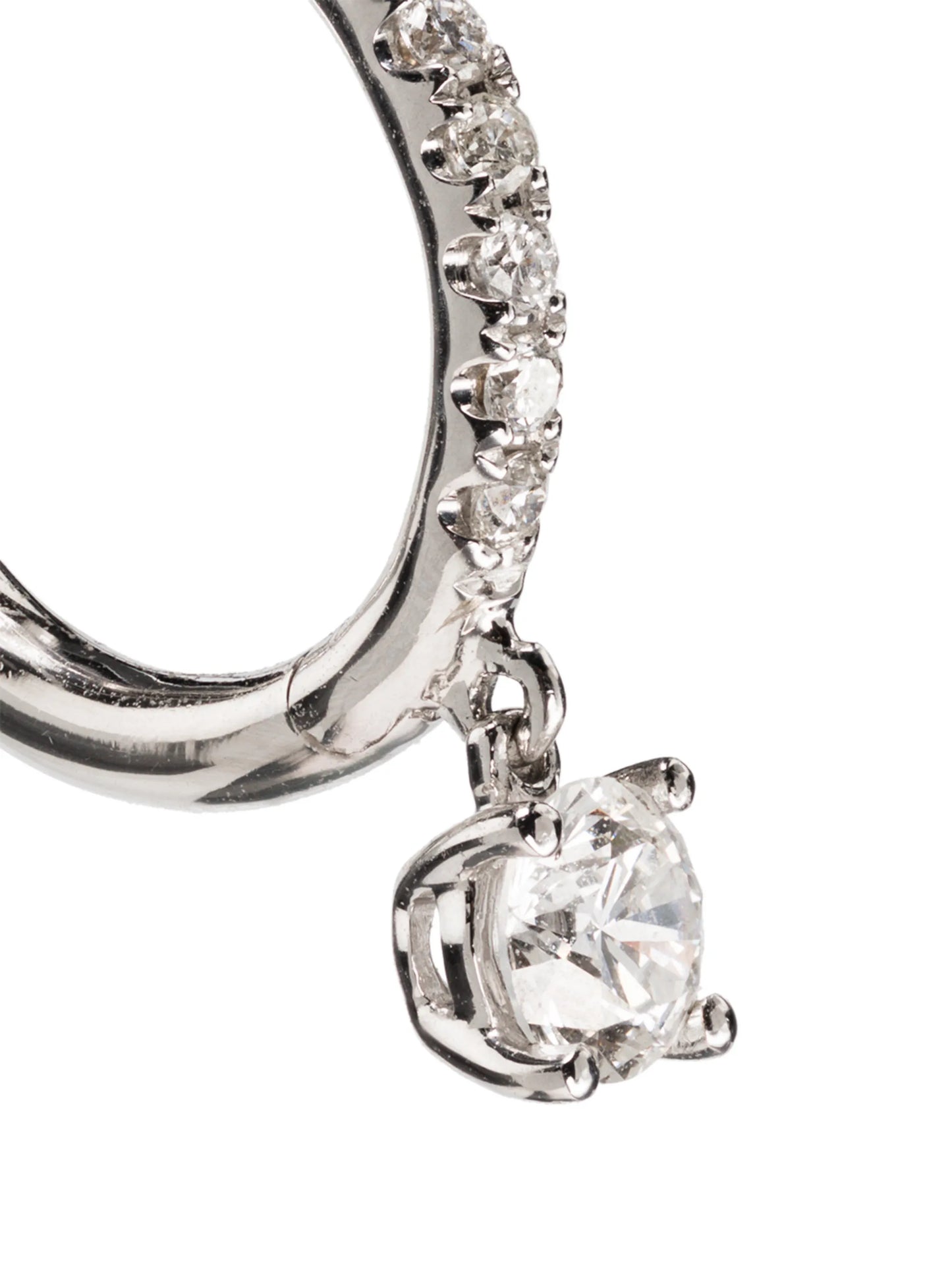 18kt white gold diamond hoop earring