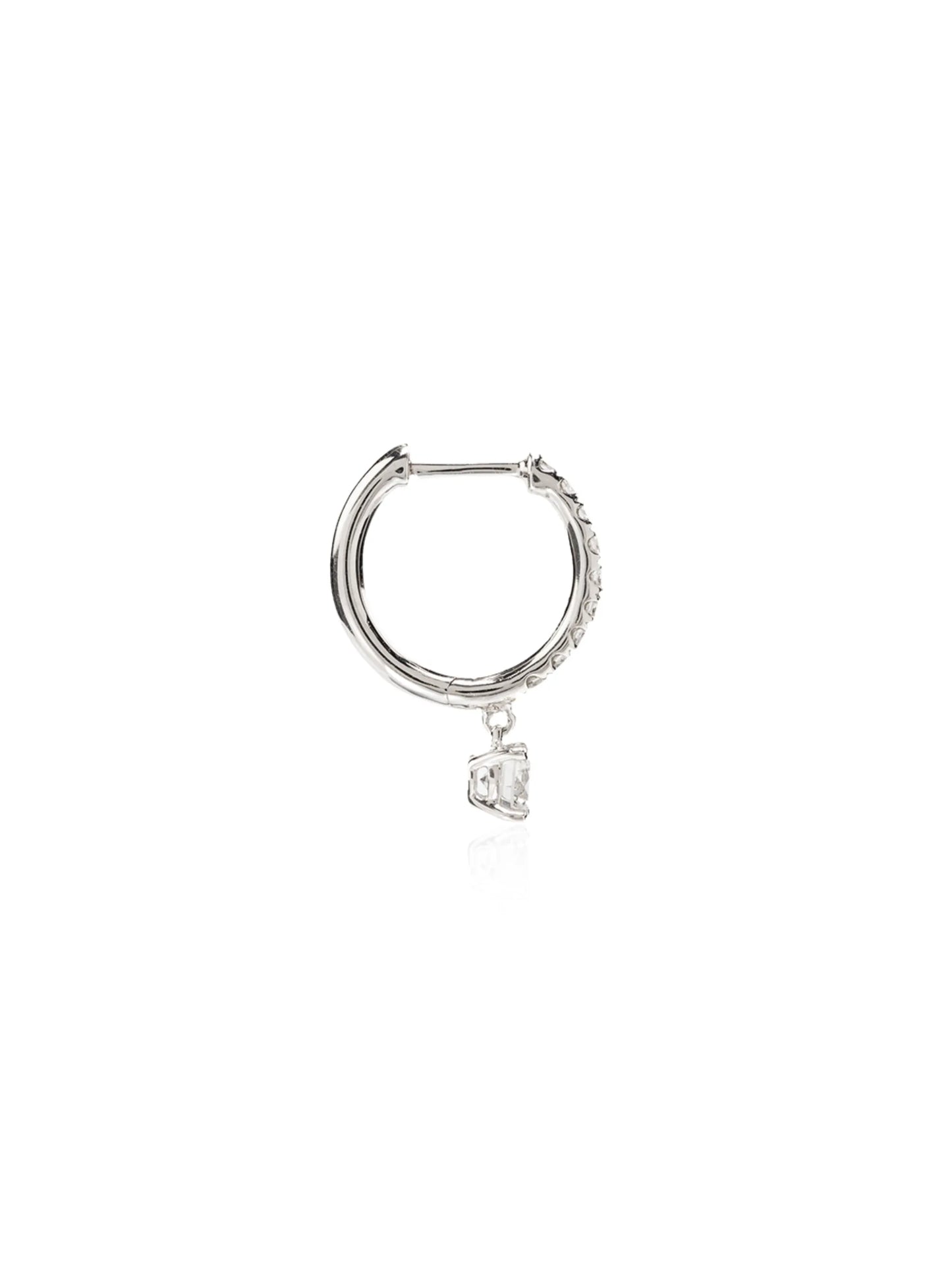 18kt white gold diamond hoop earring
