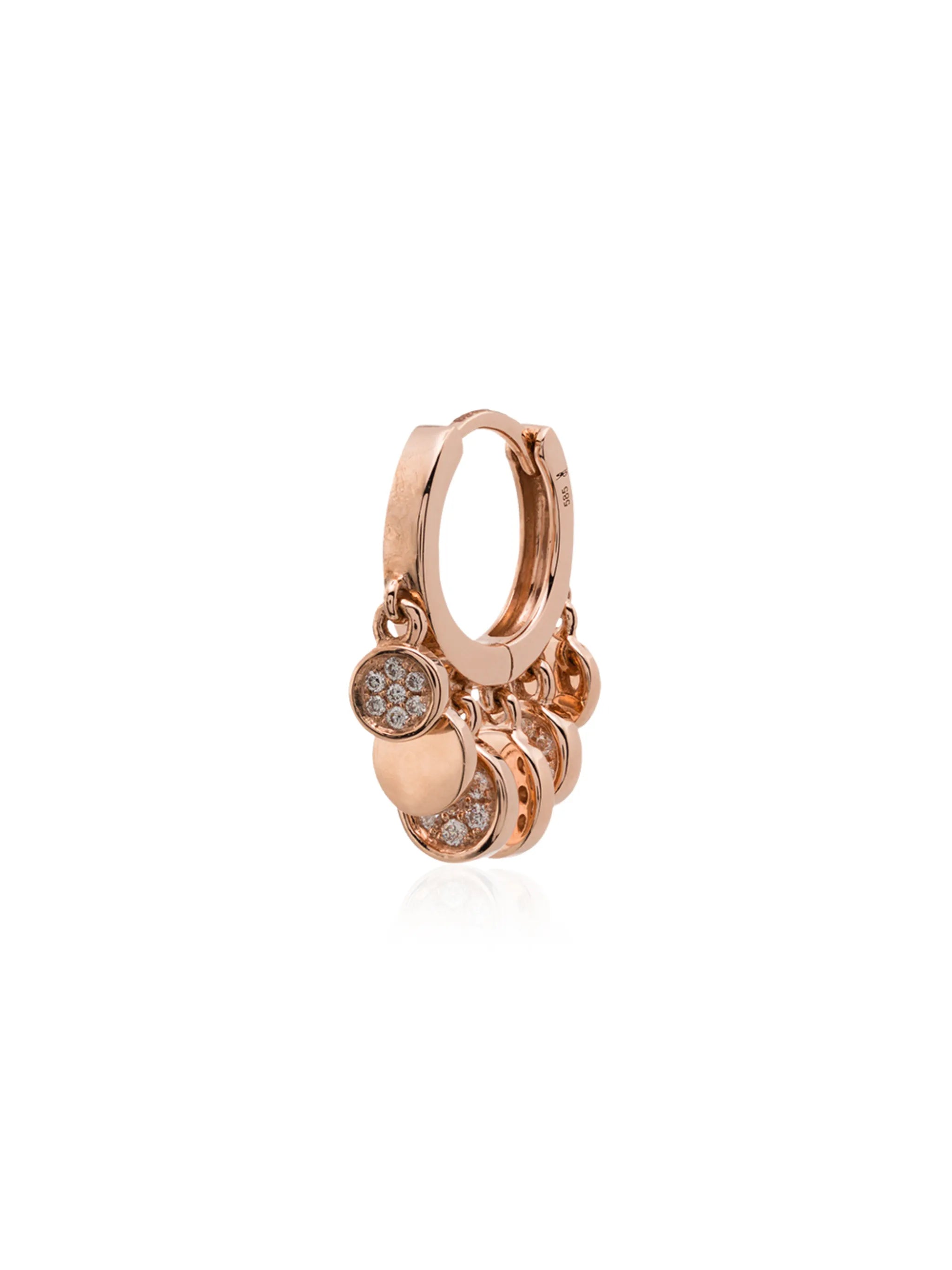 14kt rose gold hoop earring