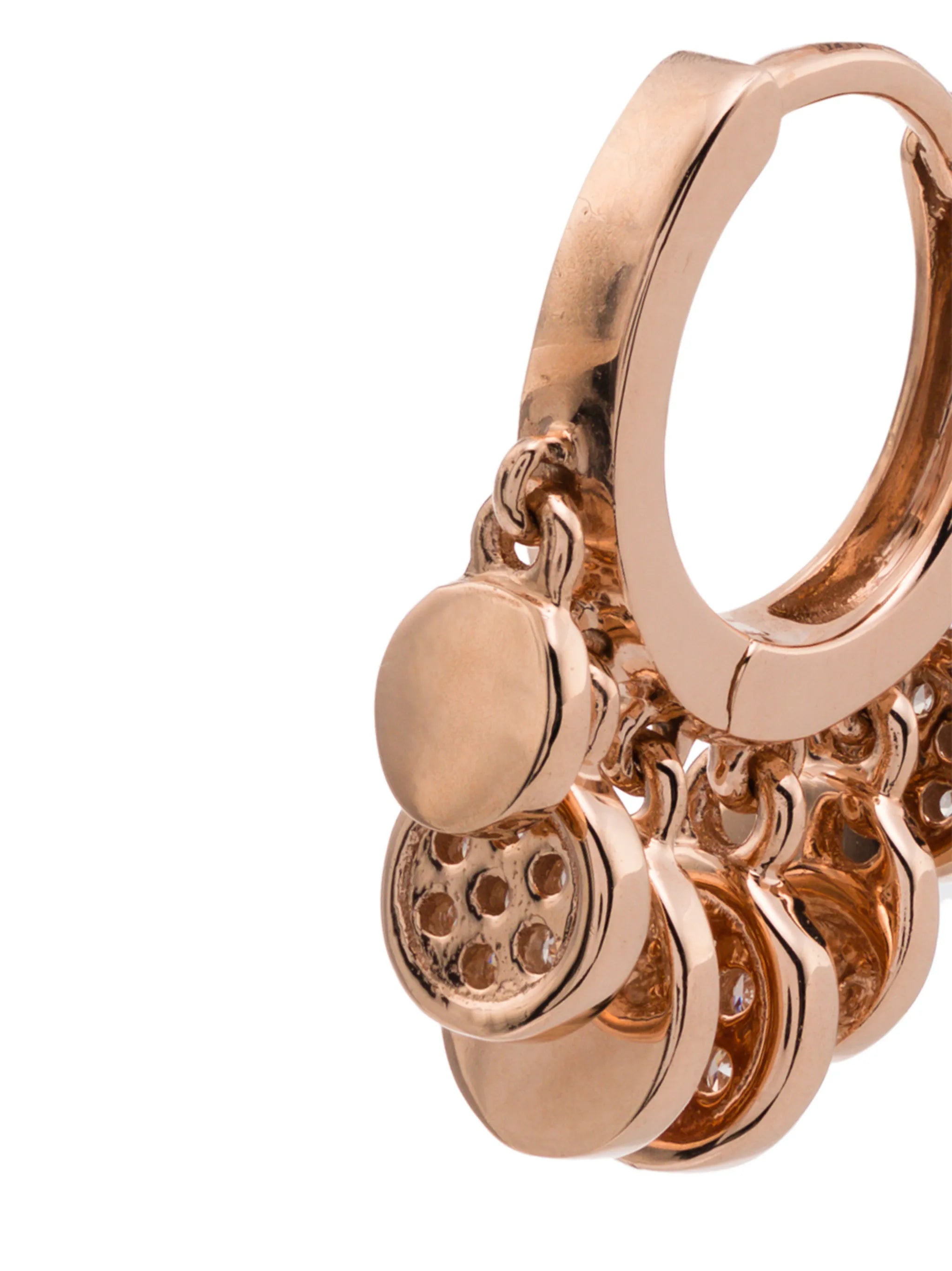 14kt rose gold hoop earring