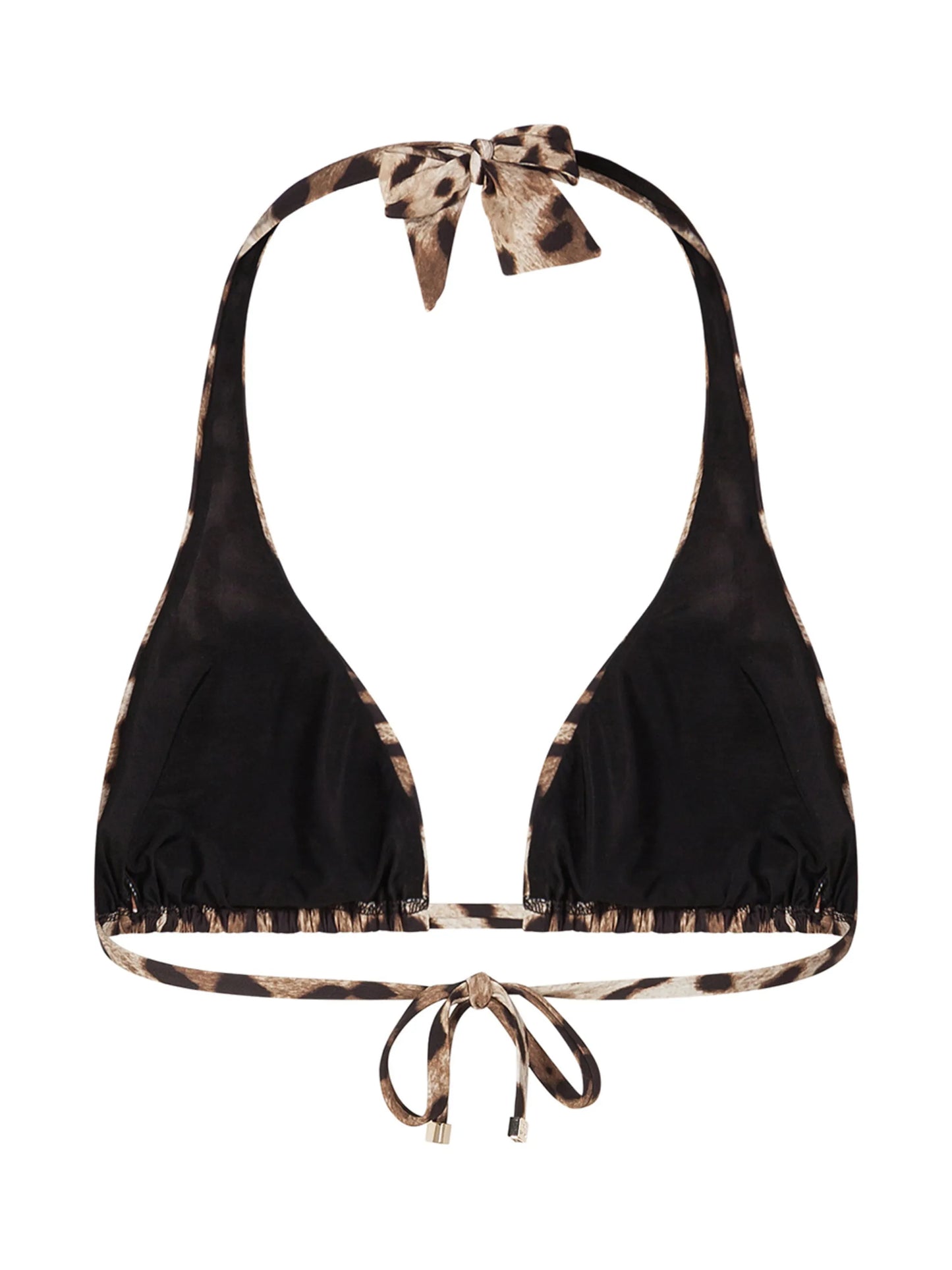 leopard-print triangle bikini top