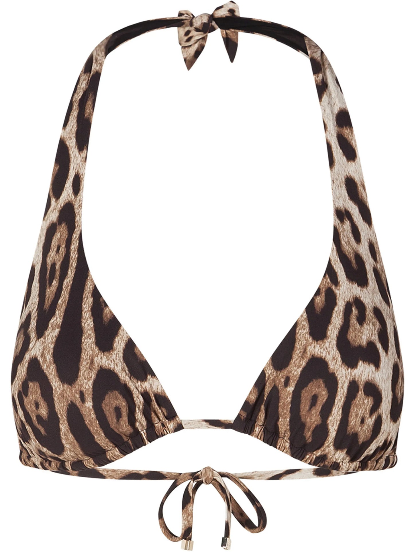 leopard-print triangle bikini top