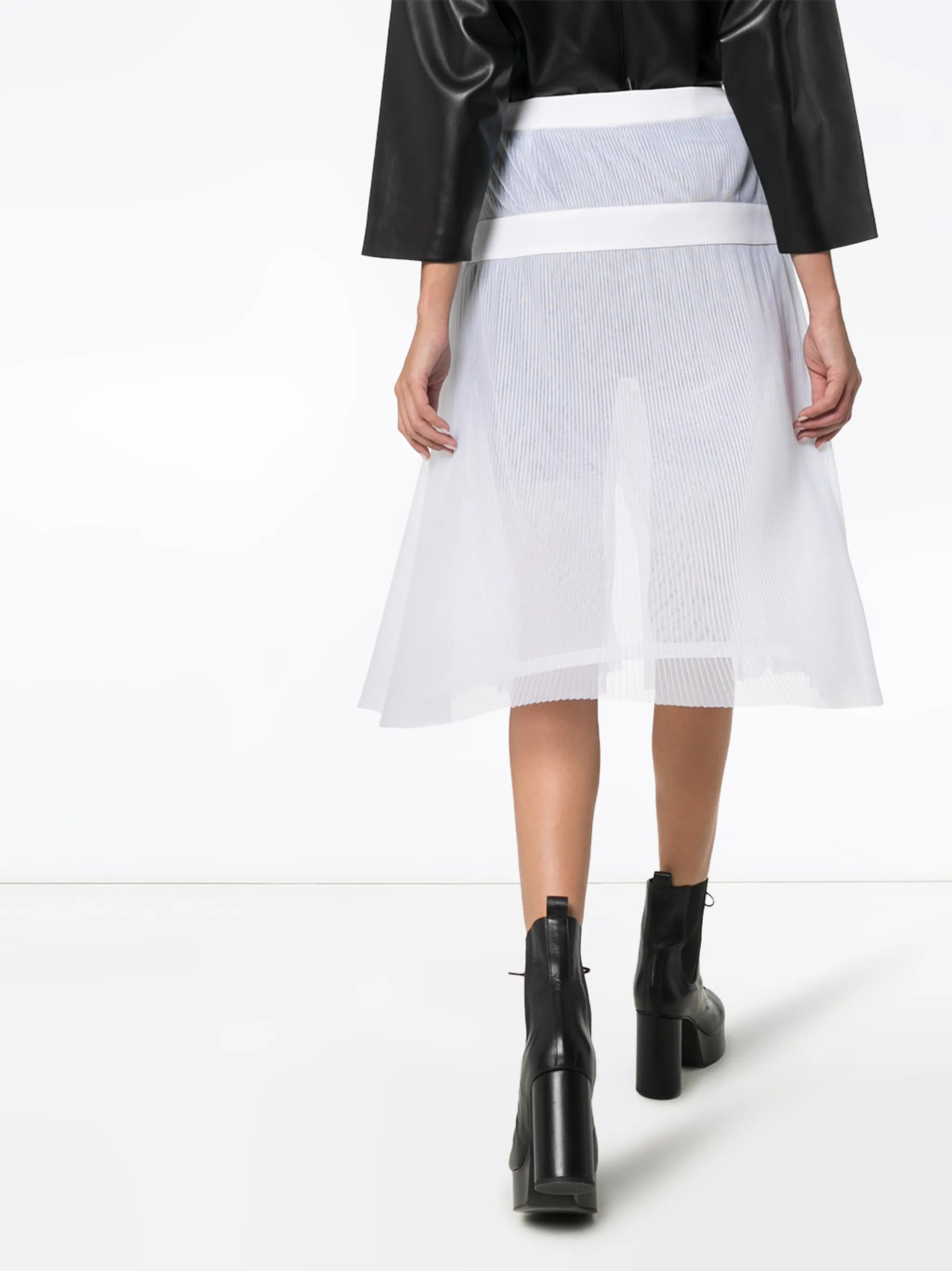 plissÃ© pleated wrap skirt
