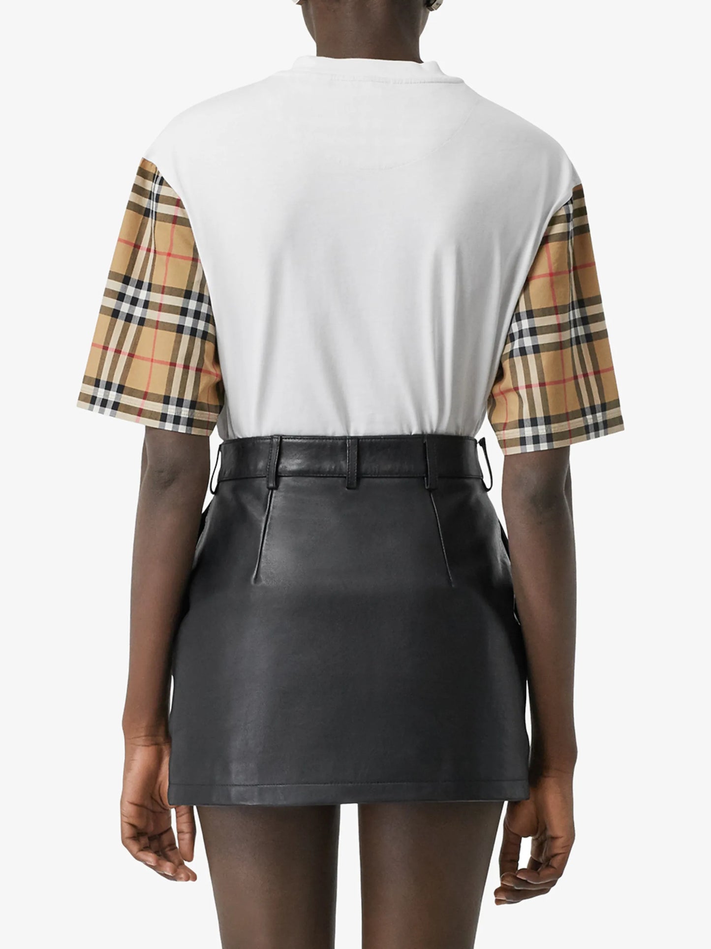 Vintage Check-sleeve T-shirt