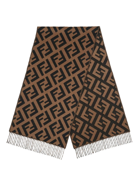 jacquard knit FF logo scarf