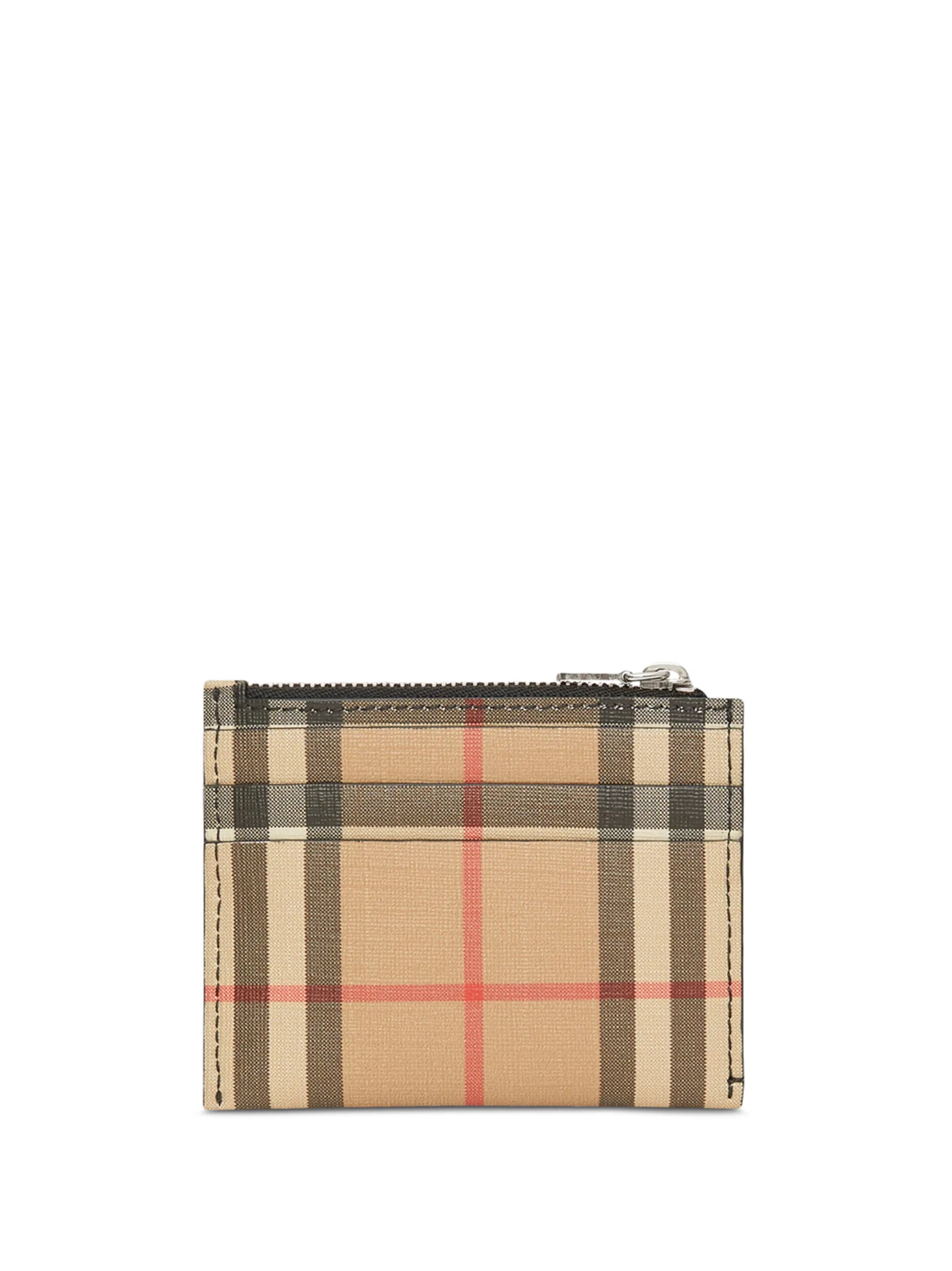 Vintage-Check leather cardholder