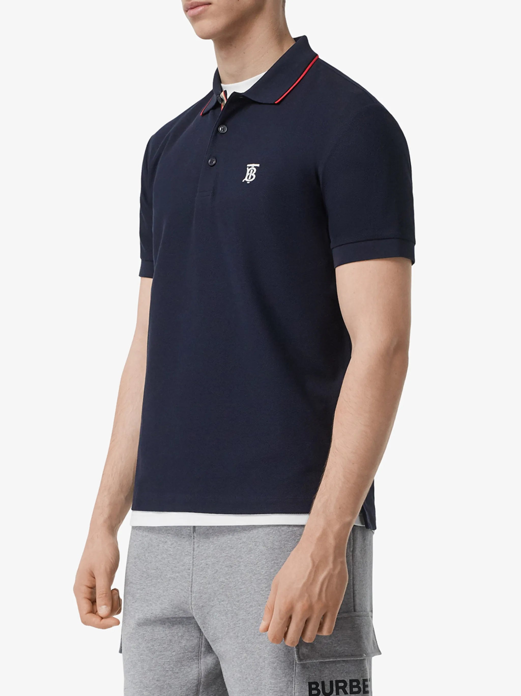 Icon Stripe Placket Cotton Piqué Polo Shirt