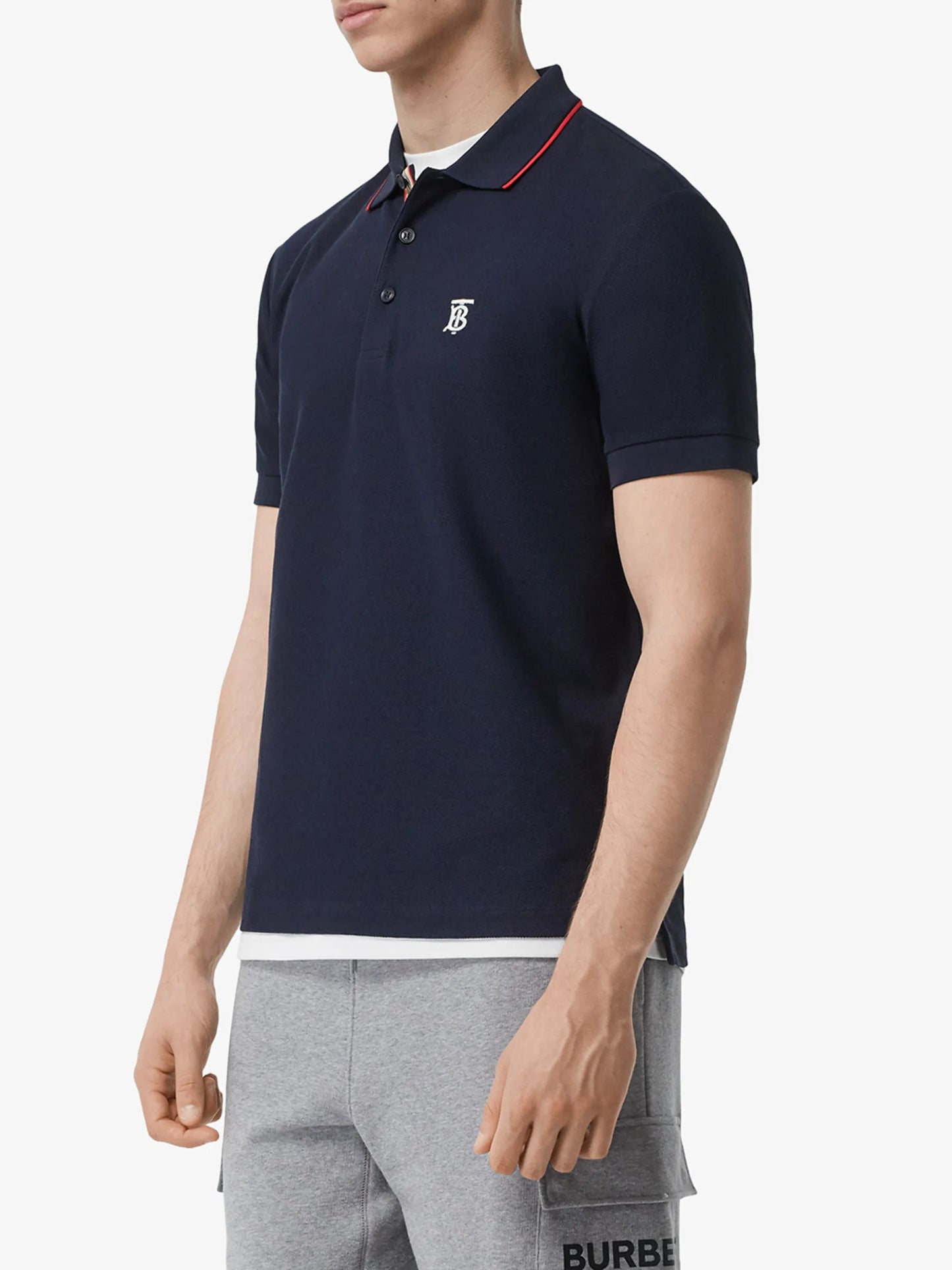 Icon Stripe Placket Cotton Piqué Polo Shirt