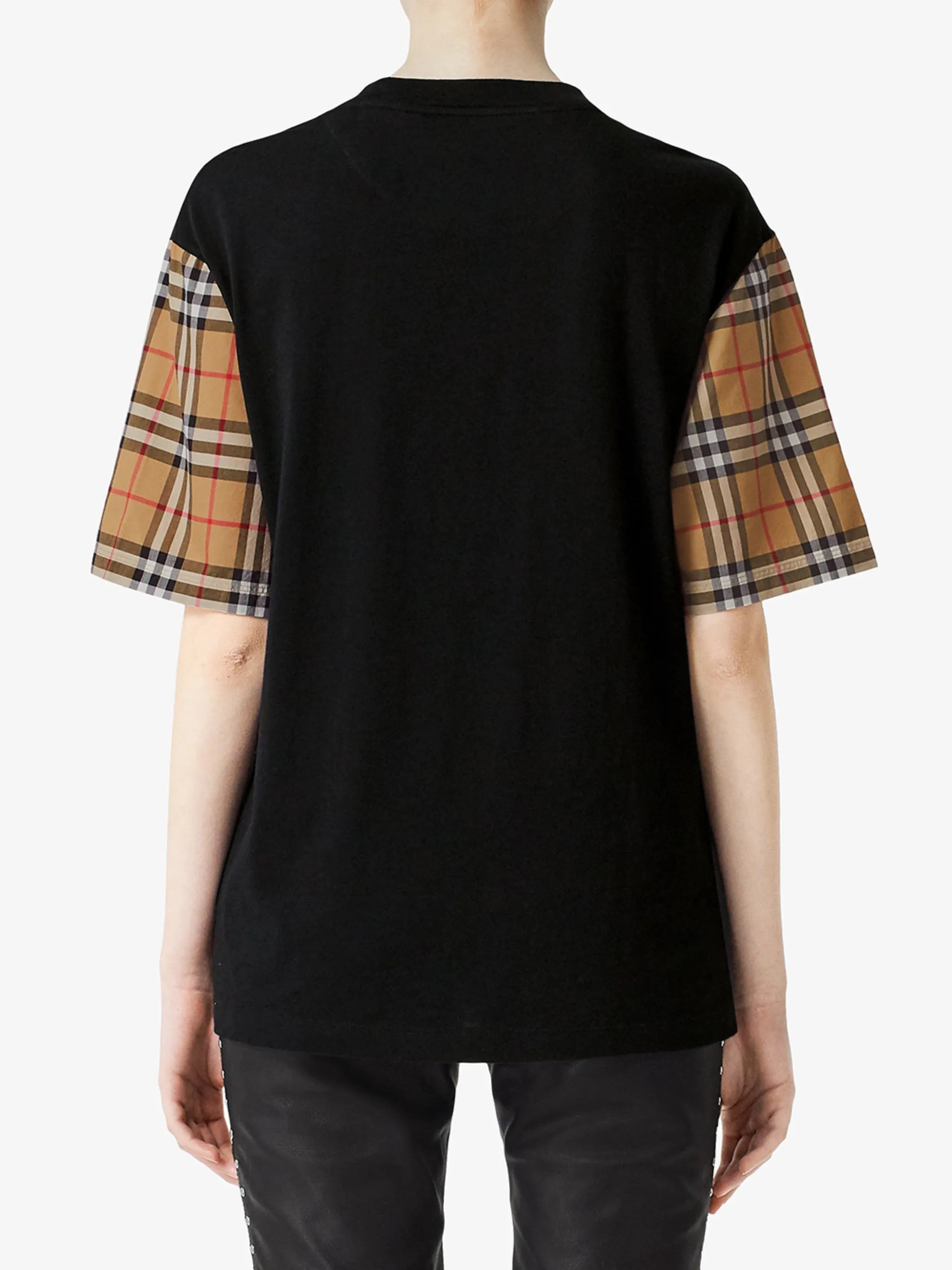 Vintage Check-sleeve T-shirt