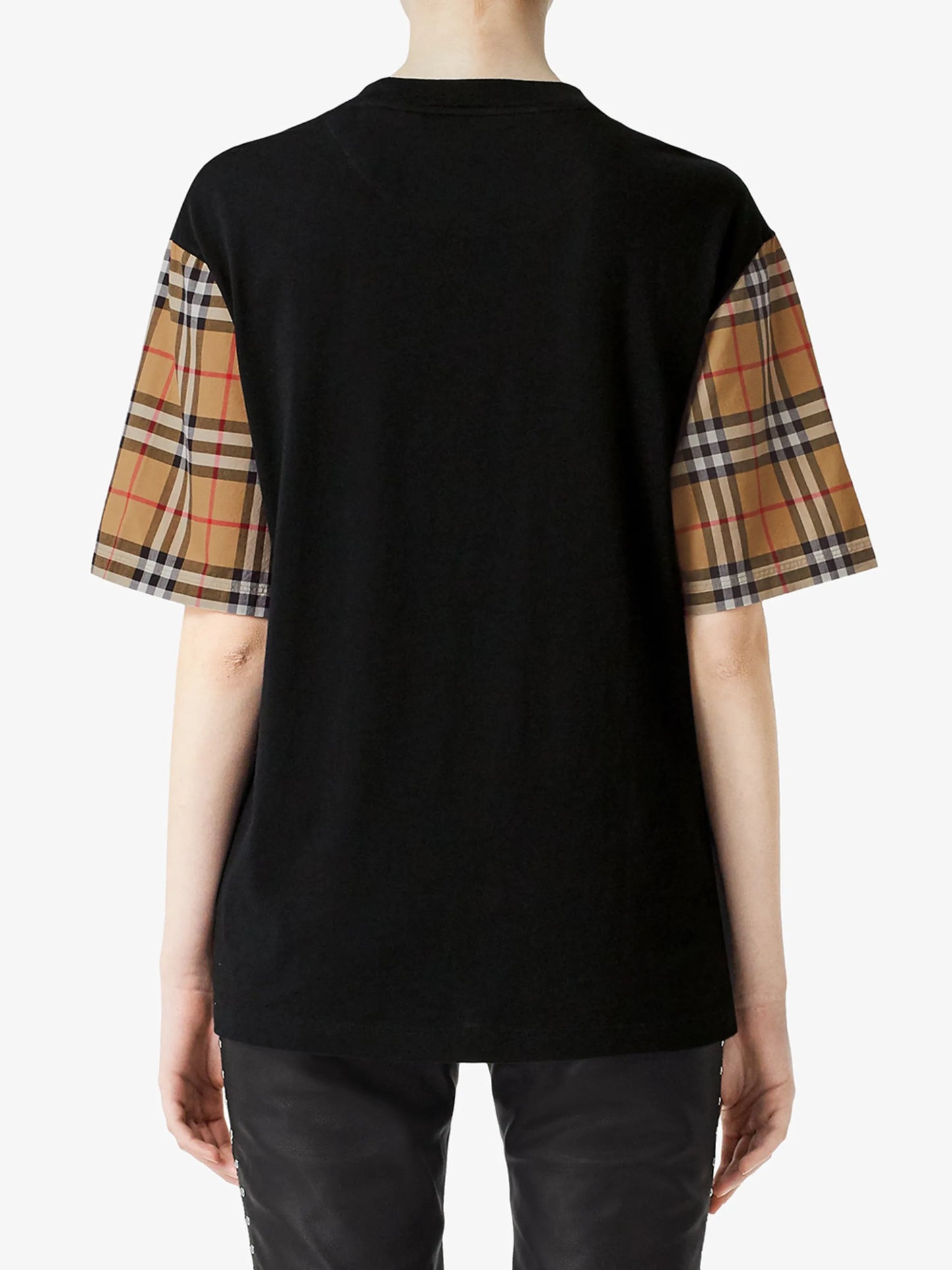 Vintage Check-sleeve T-shirt