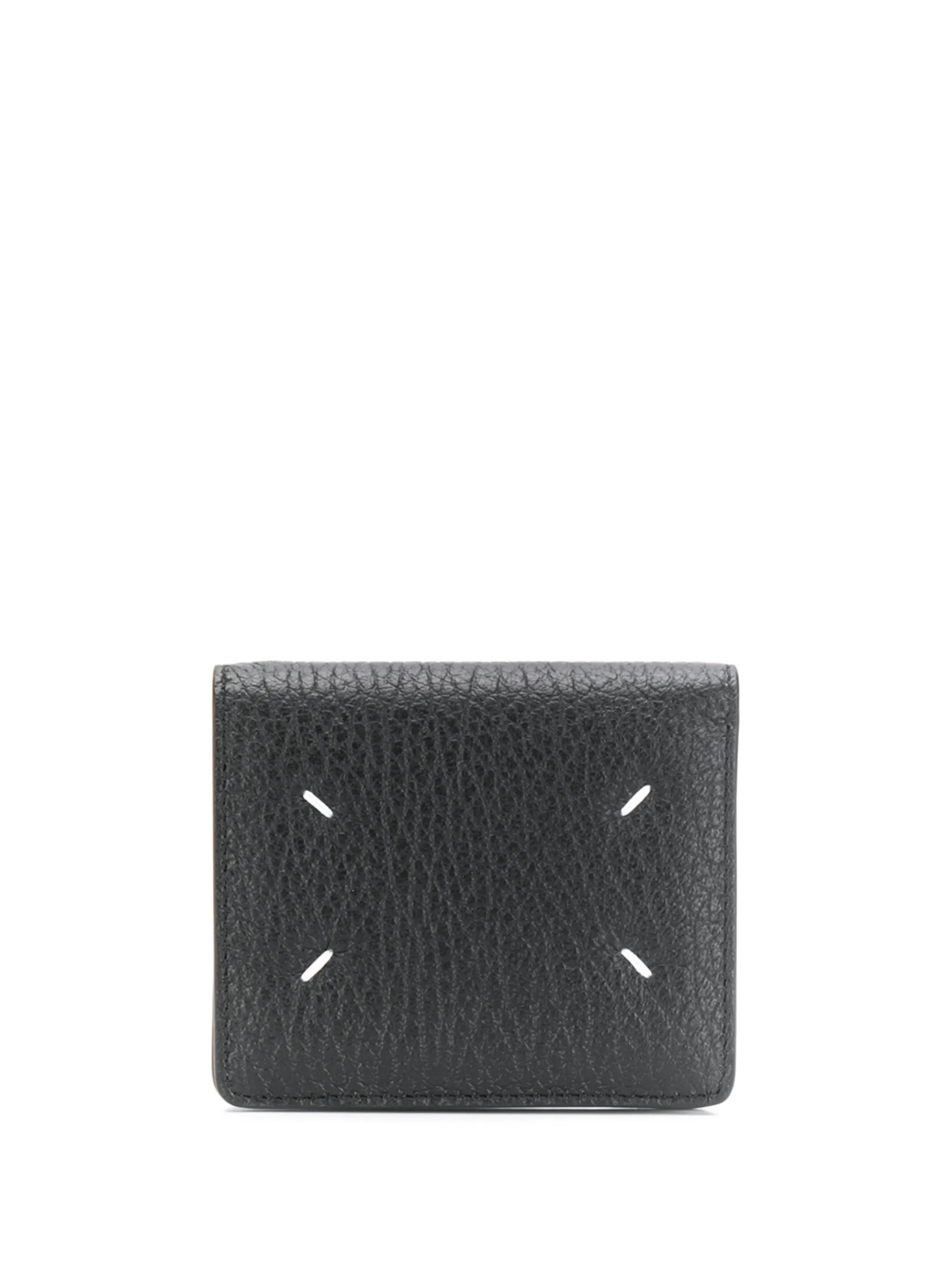 four-stitch leather bi-fold wallet