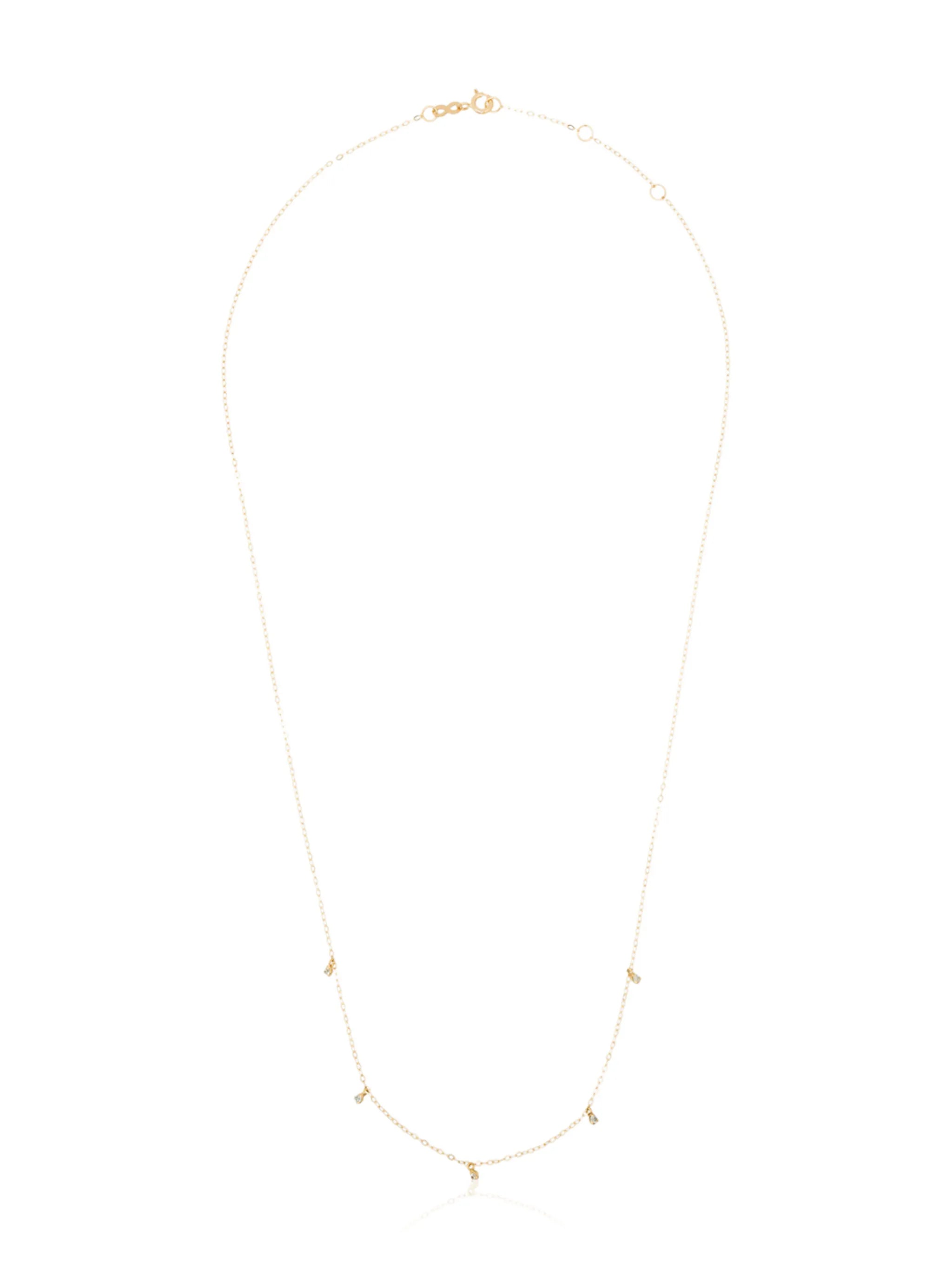 18kt gold five-diamond necklace