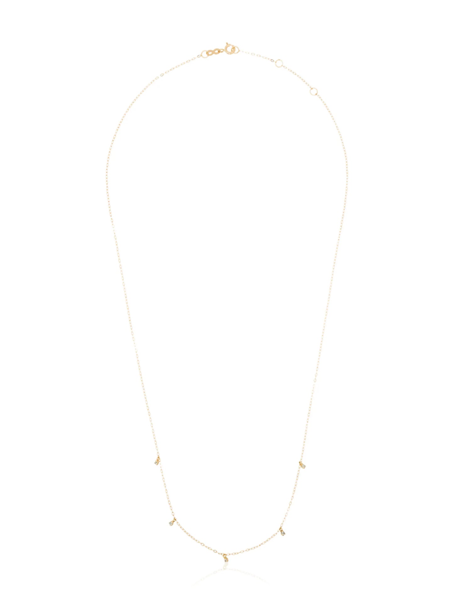 18kt gold five-diamond necklace