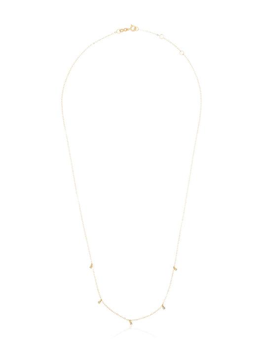 18kt gold five-diamond necklace
