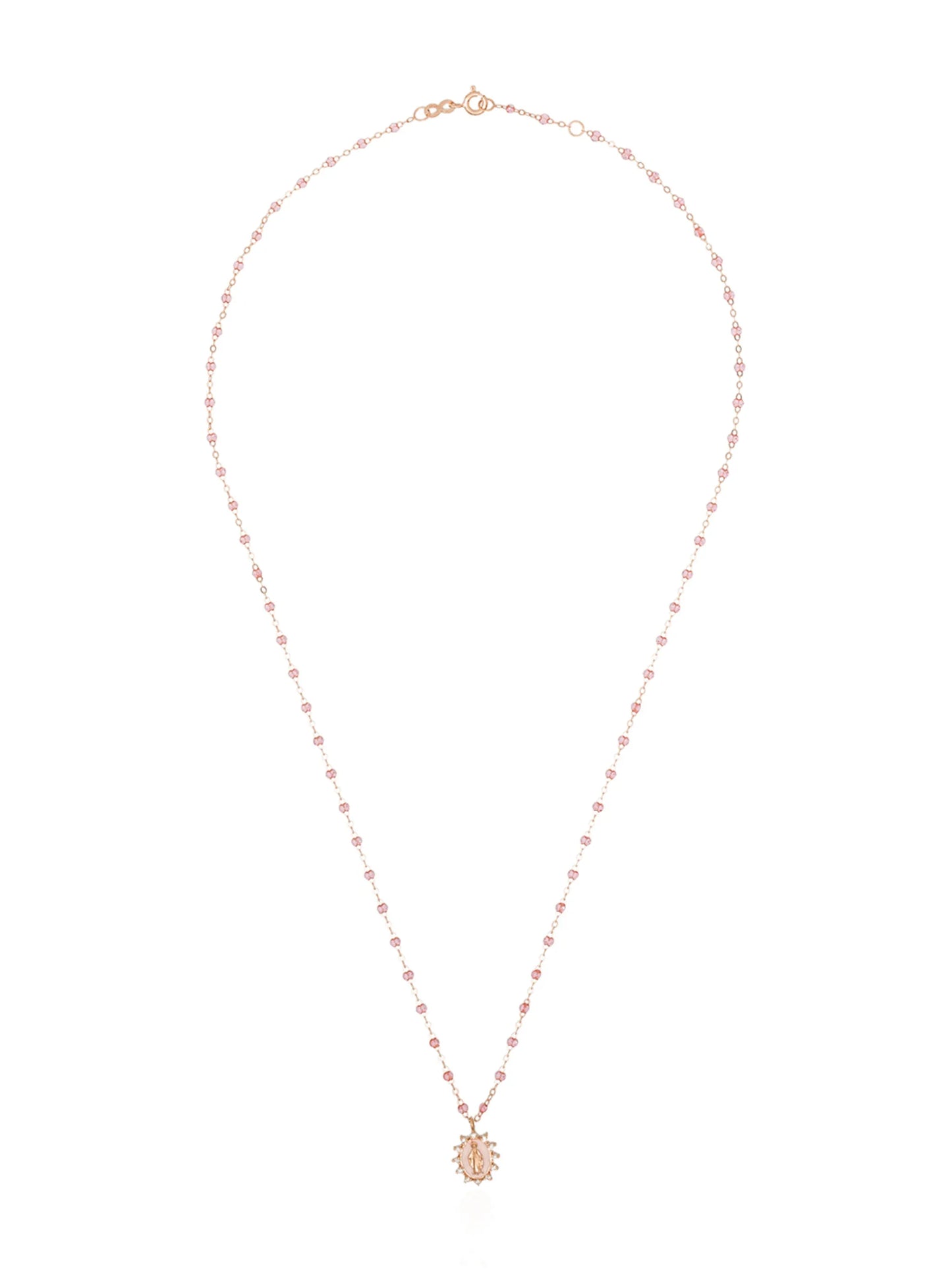 18kt rose gold and diamond Mary charm necklace