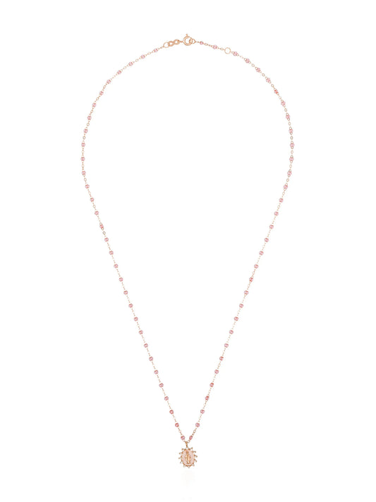 18kt rose gold and diamond Mary charm necklace