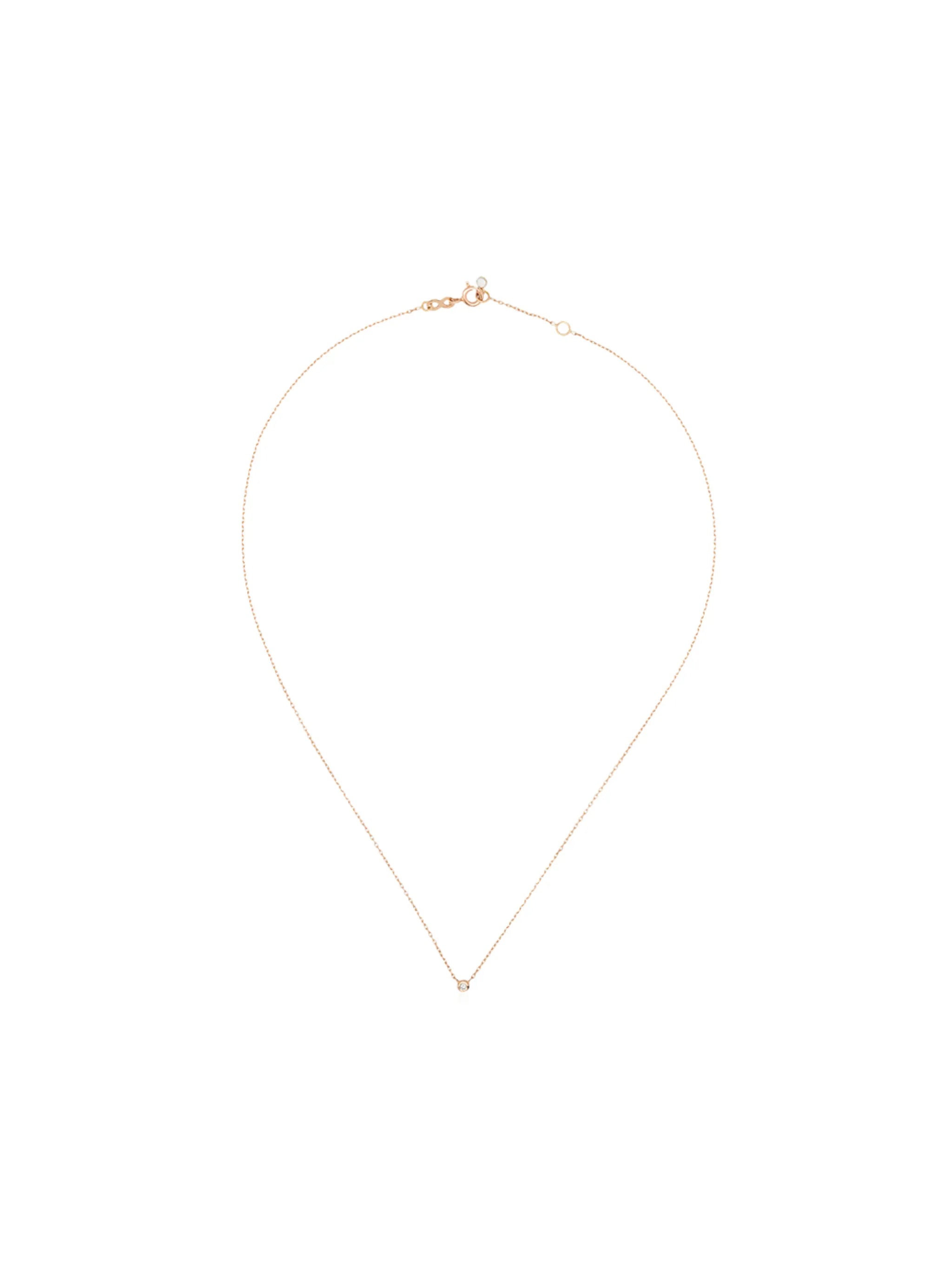 18kt rose gold diamond detail necklace