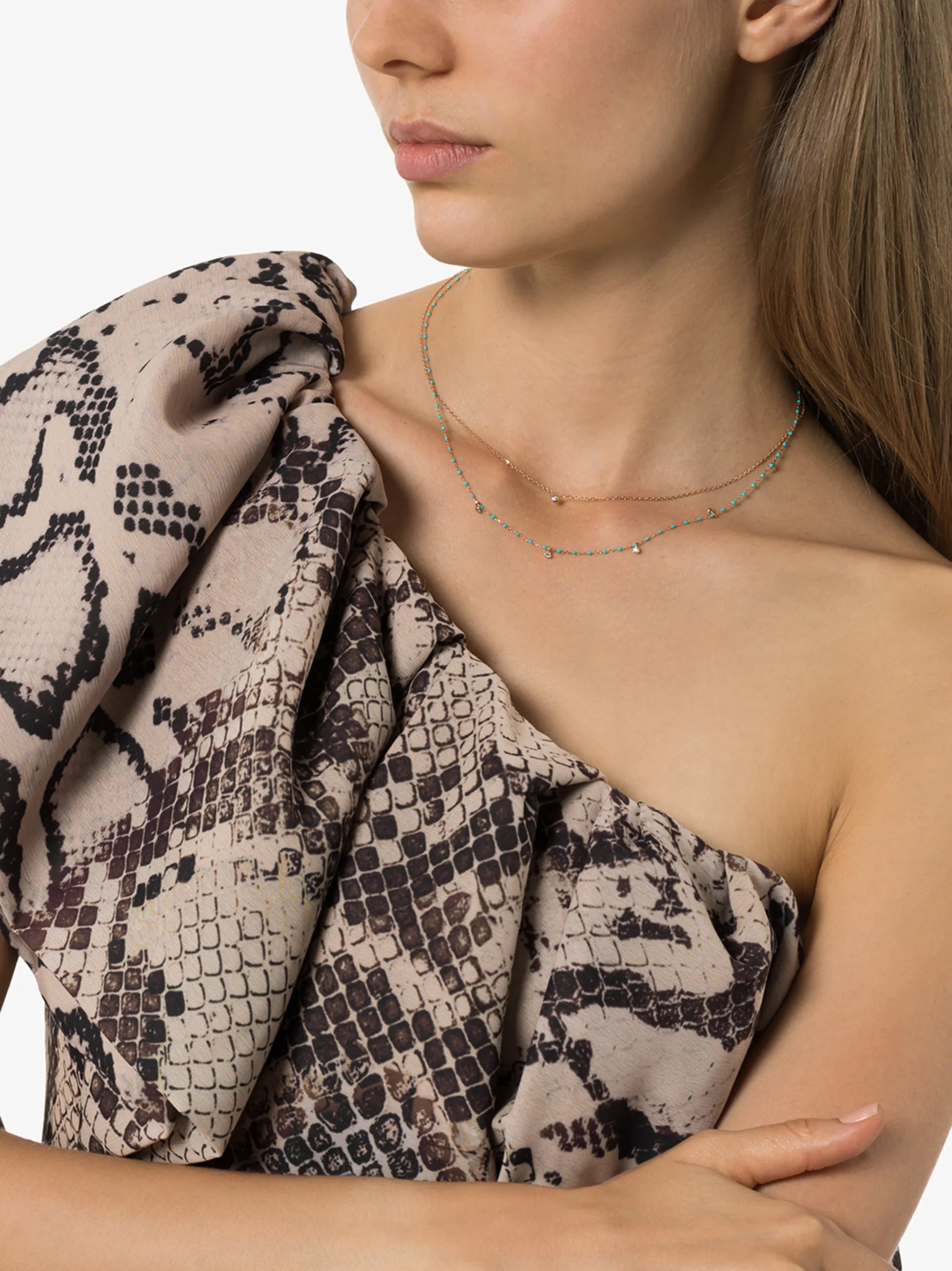 18kt rose gold diamond detail necklace