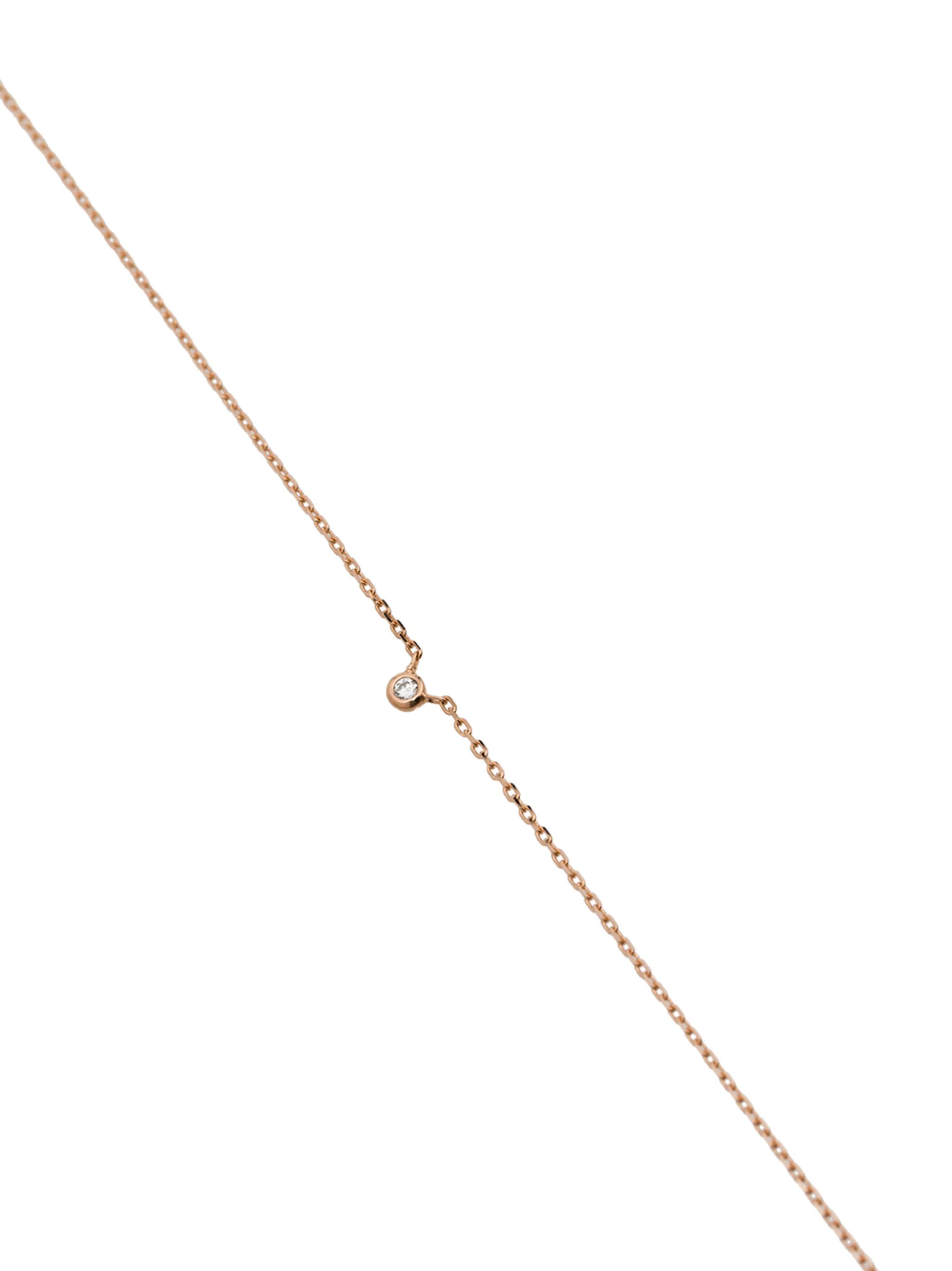 18kt rose gold diamond detail necklace