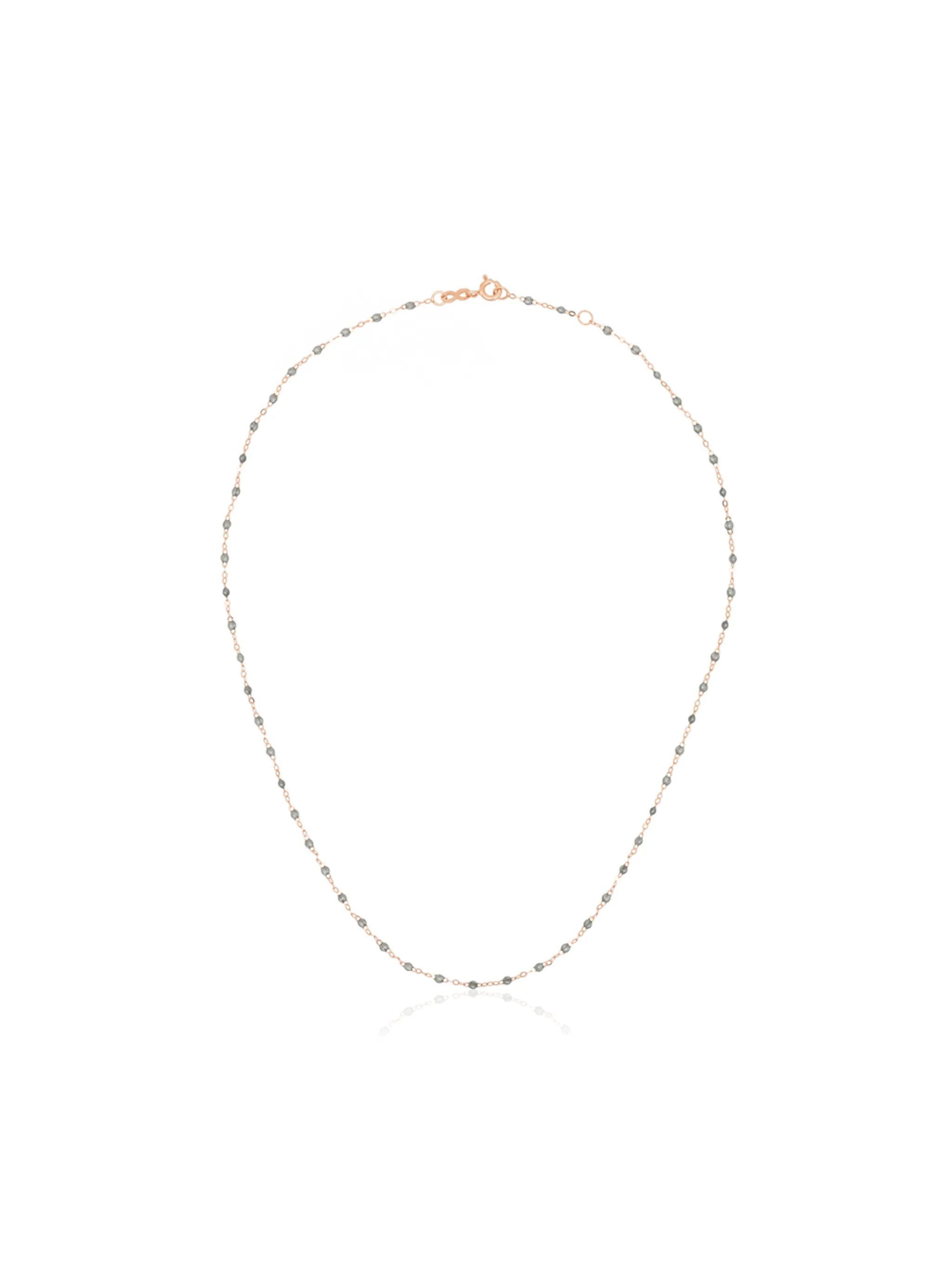18kt rose gold classic bead necklace