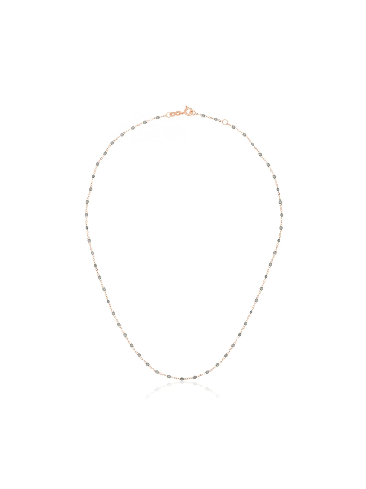 18kt rose gold classic bead necklace