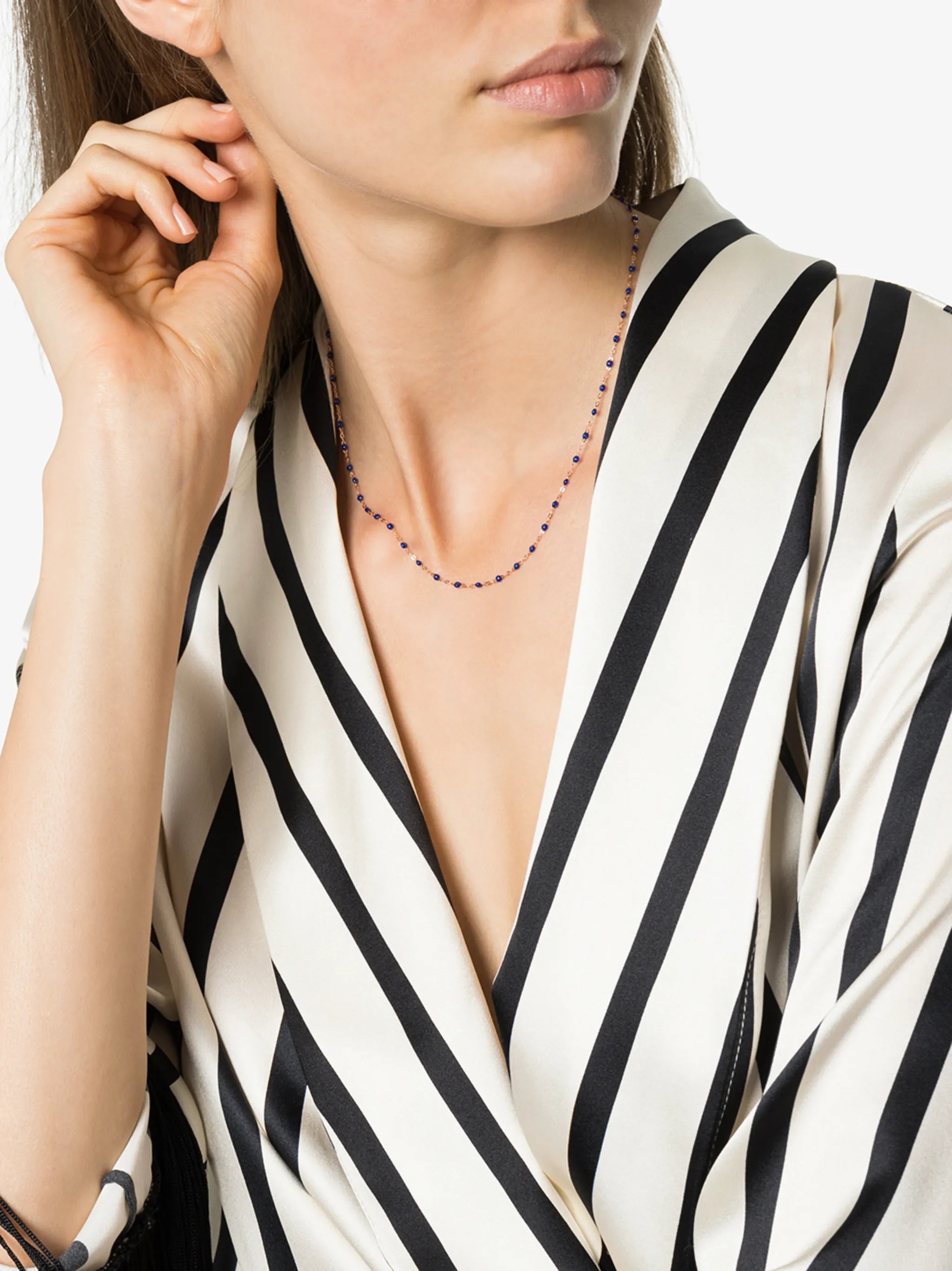 18kt rose gold beaded necklace