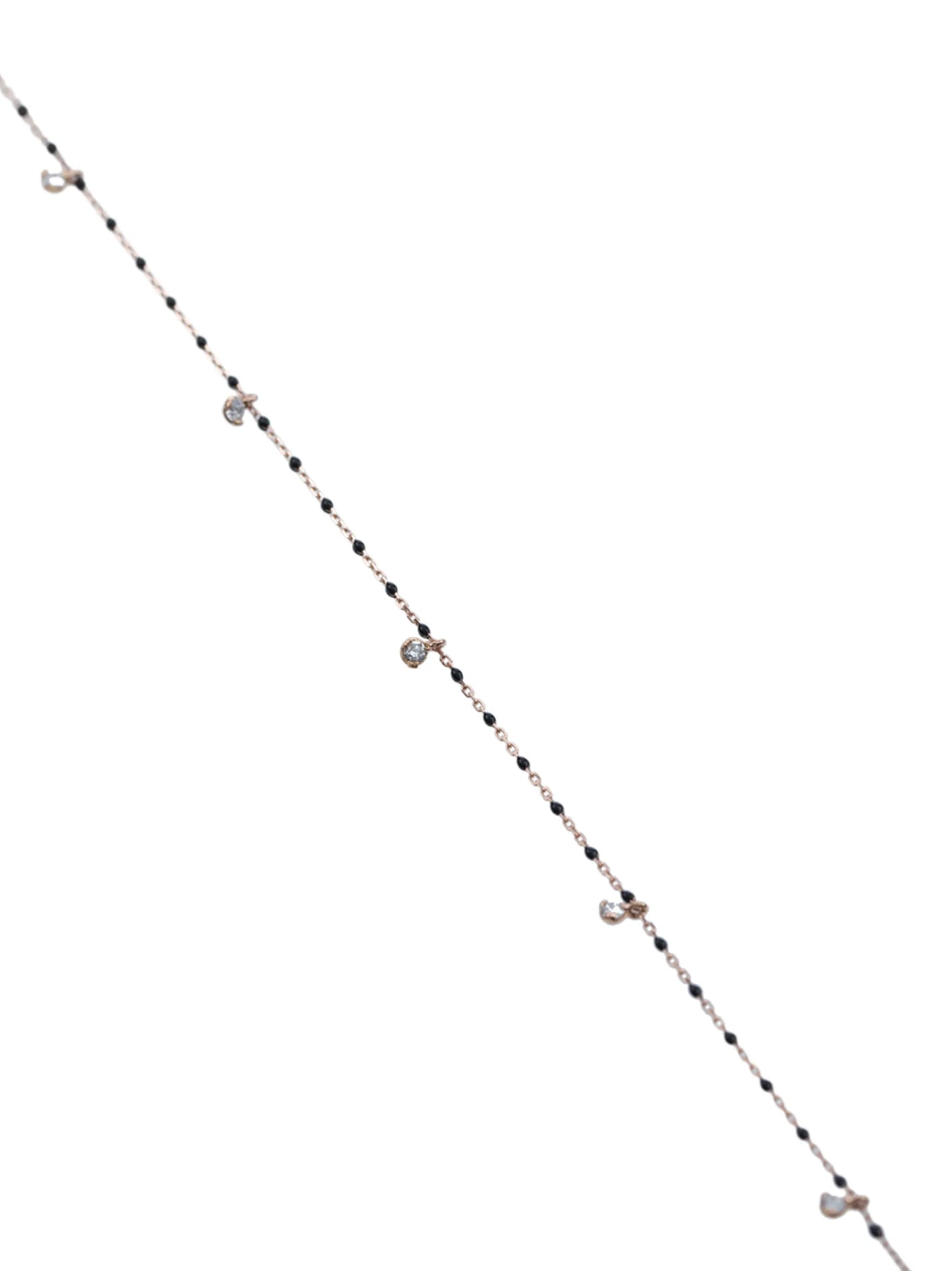 18kt gold diamond-detail beaded necklace