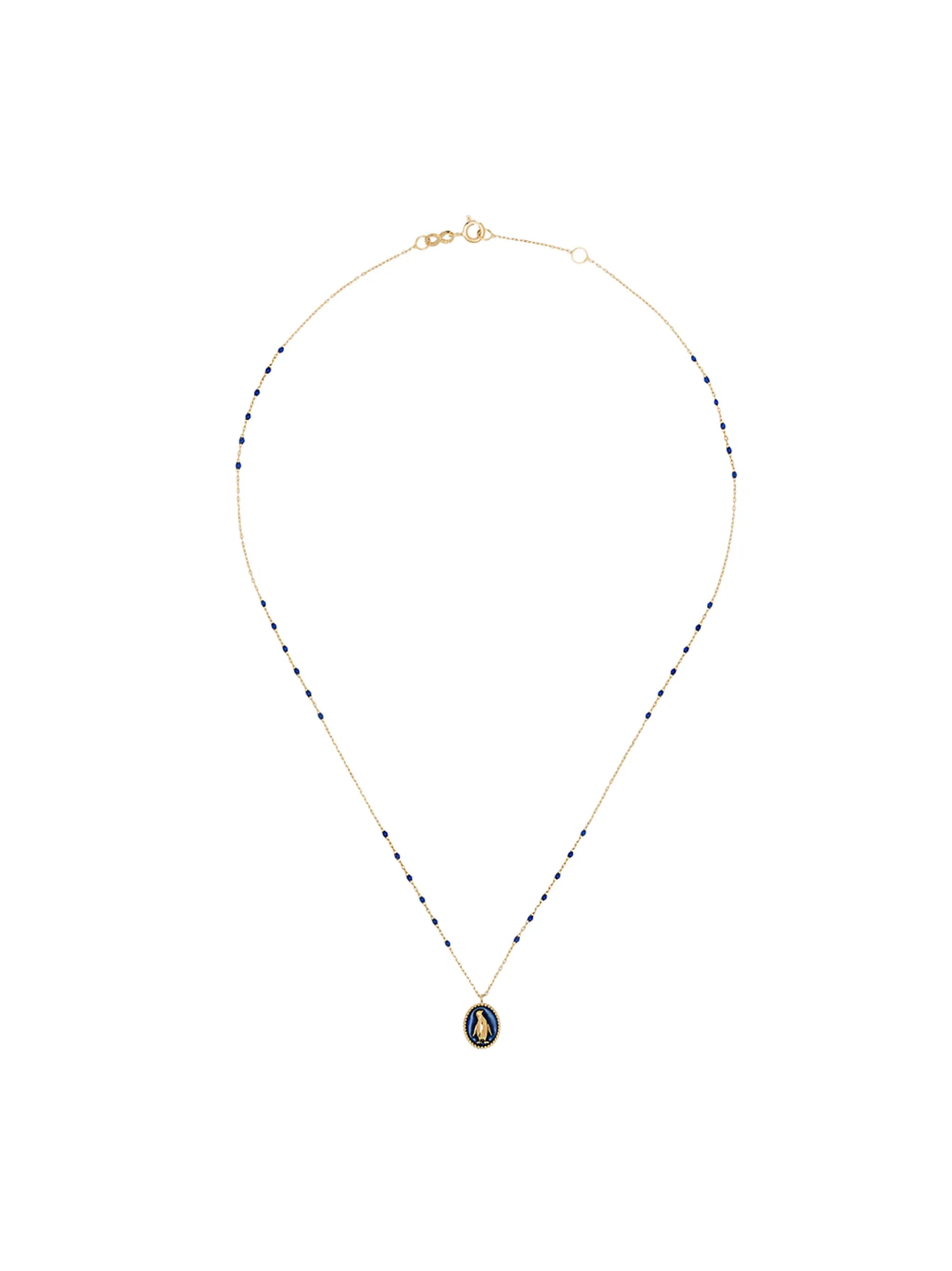 18kt yellow gold penguin pendant necklace
