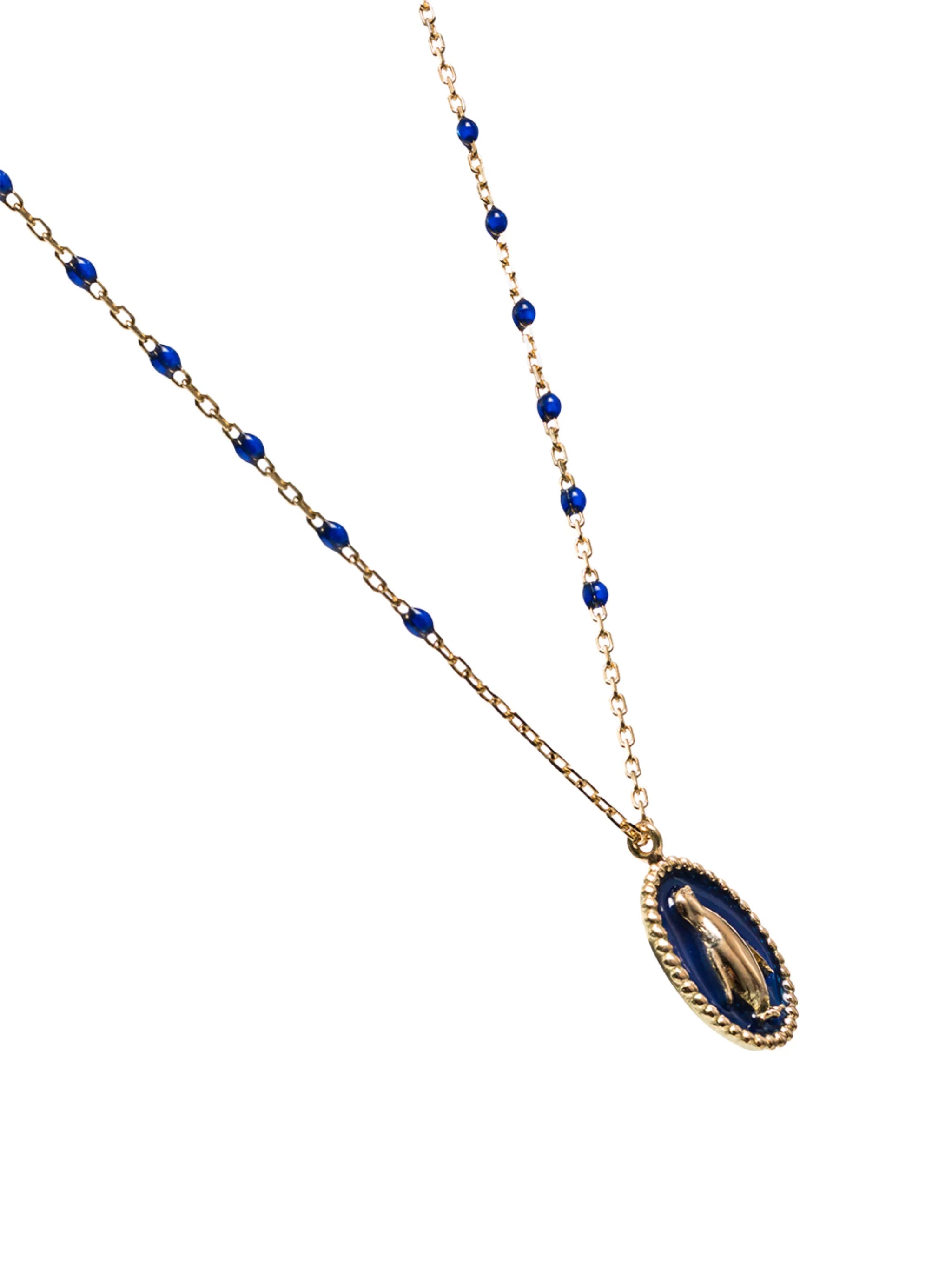 18kt yellow gold penguin pendant necklace