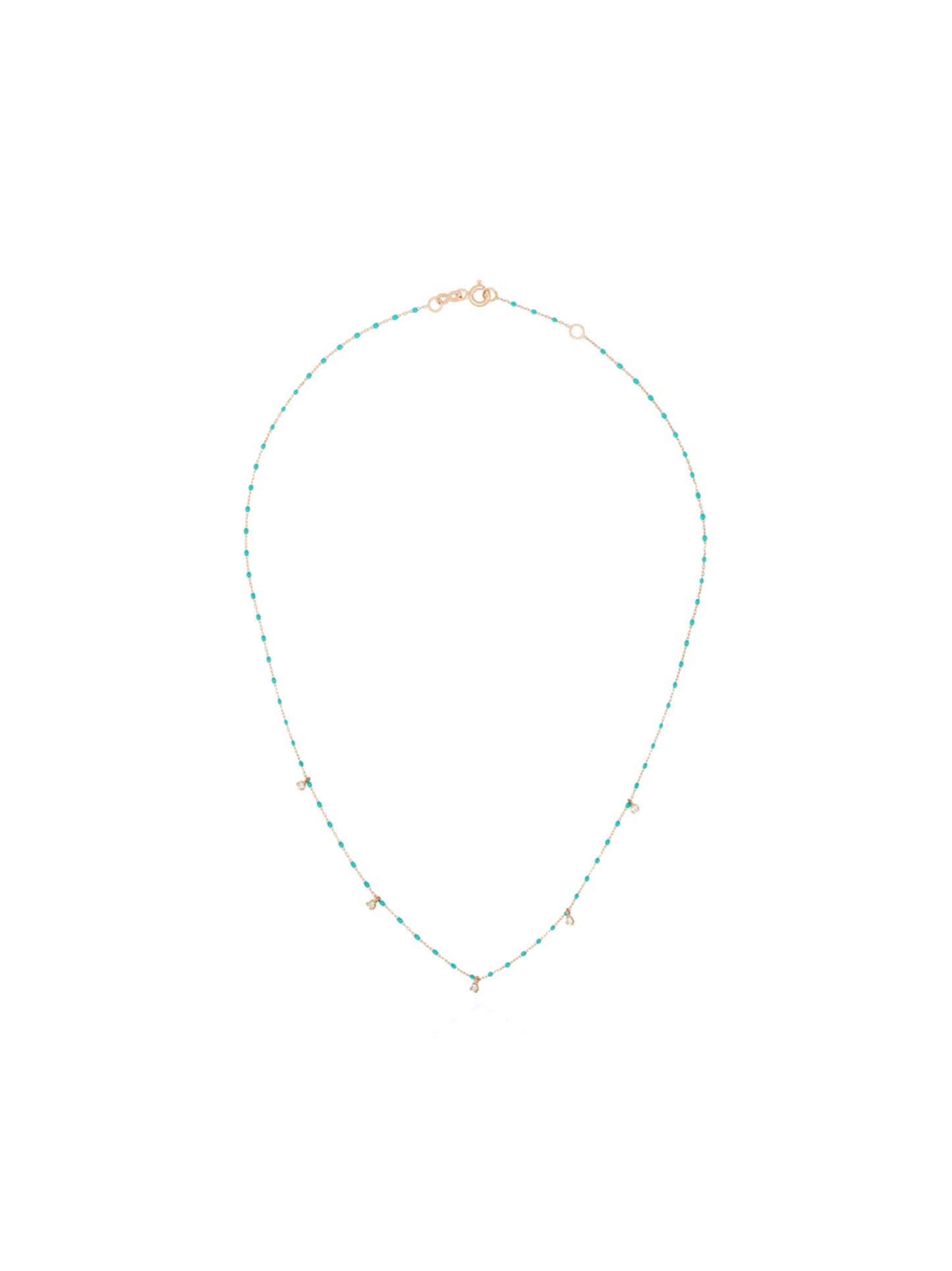 18kt rose gold diamond beaded necklace