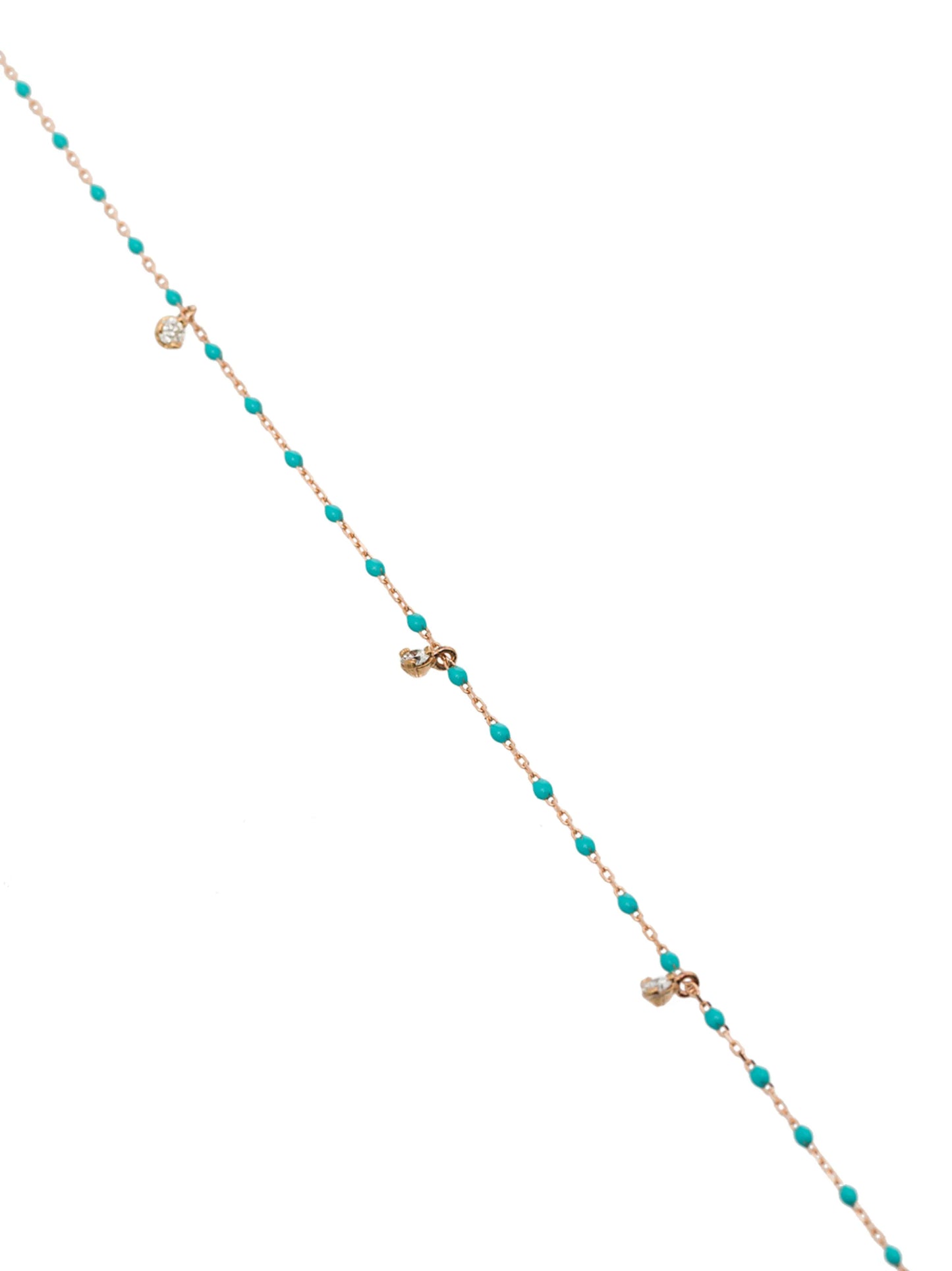 18kt rose gold diamond beaded necklace